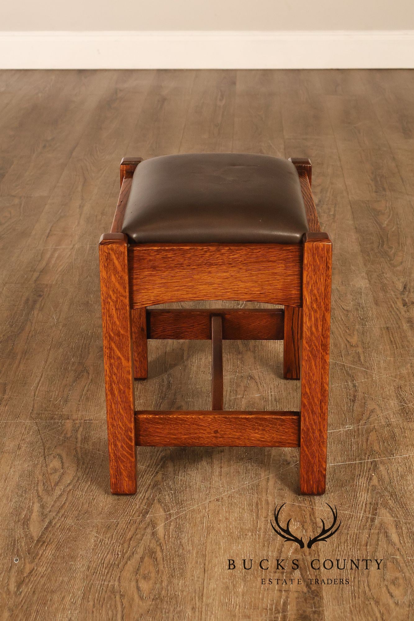 Antique Stickley Brothers Mission Oak Arts And Crafts Footstool Ottoman