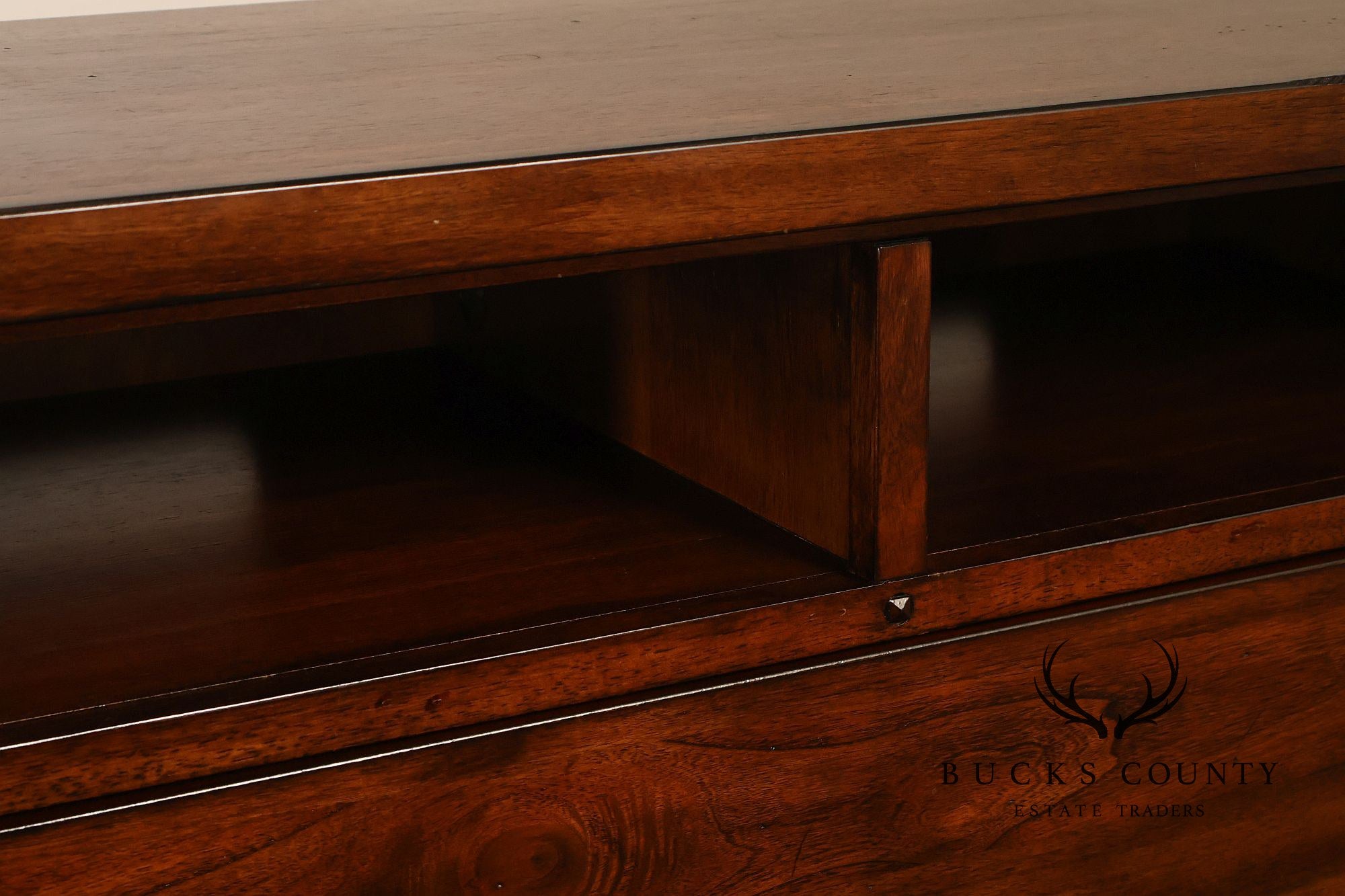 Mission Style Media Chest With Open Storage