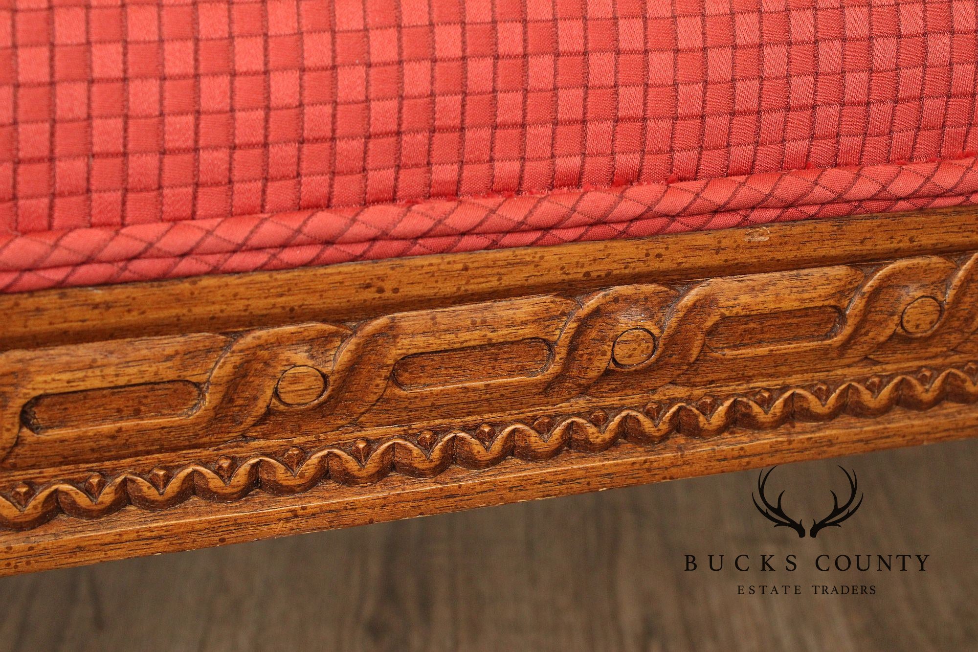 Stanford Furniture French Louis XVI Style Carved Walnut Window Bench