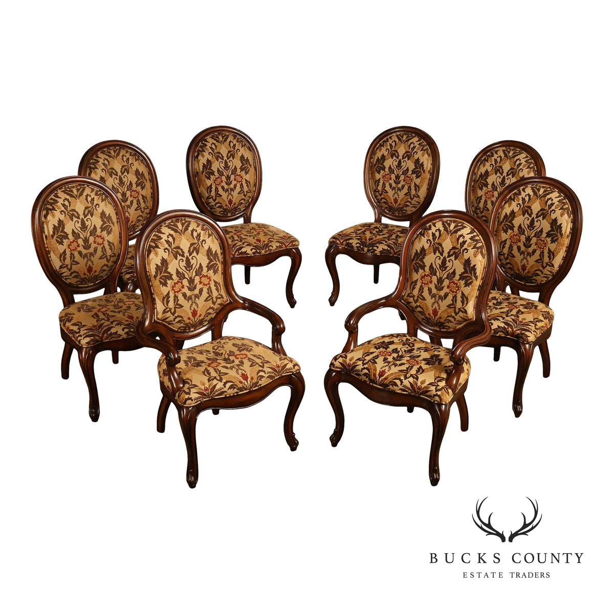 Henredon French Louis XV Style Set of Eight Dining Chairs