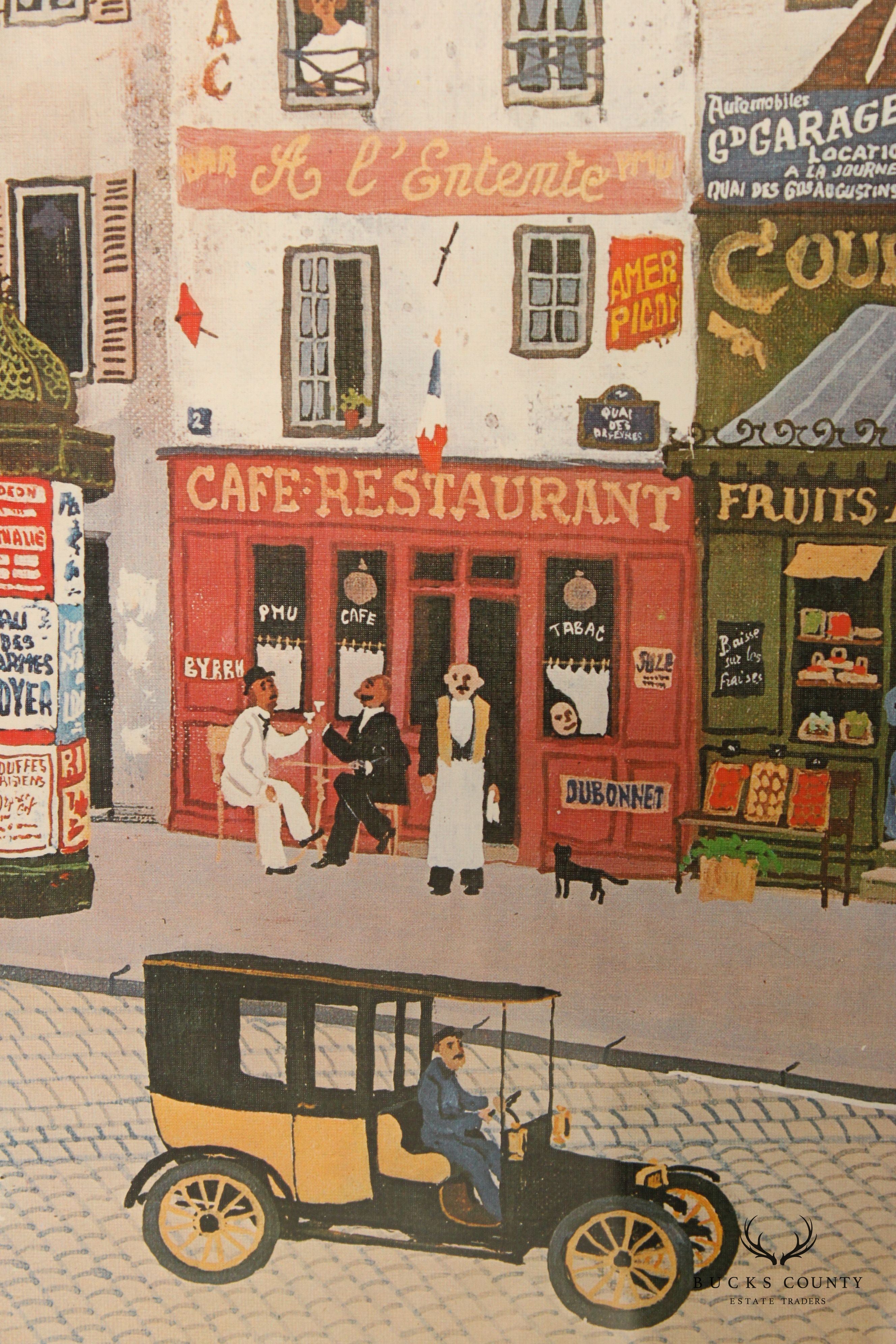 Michel Delacroix 'Les Halles' Framed Colored Lithograph