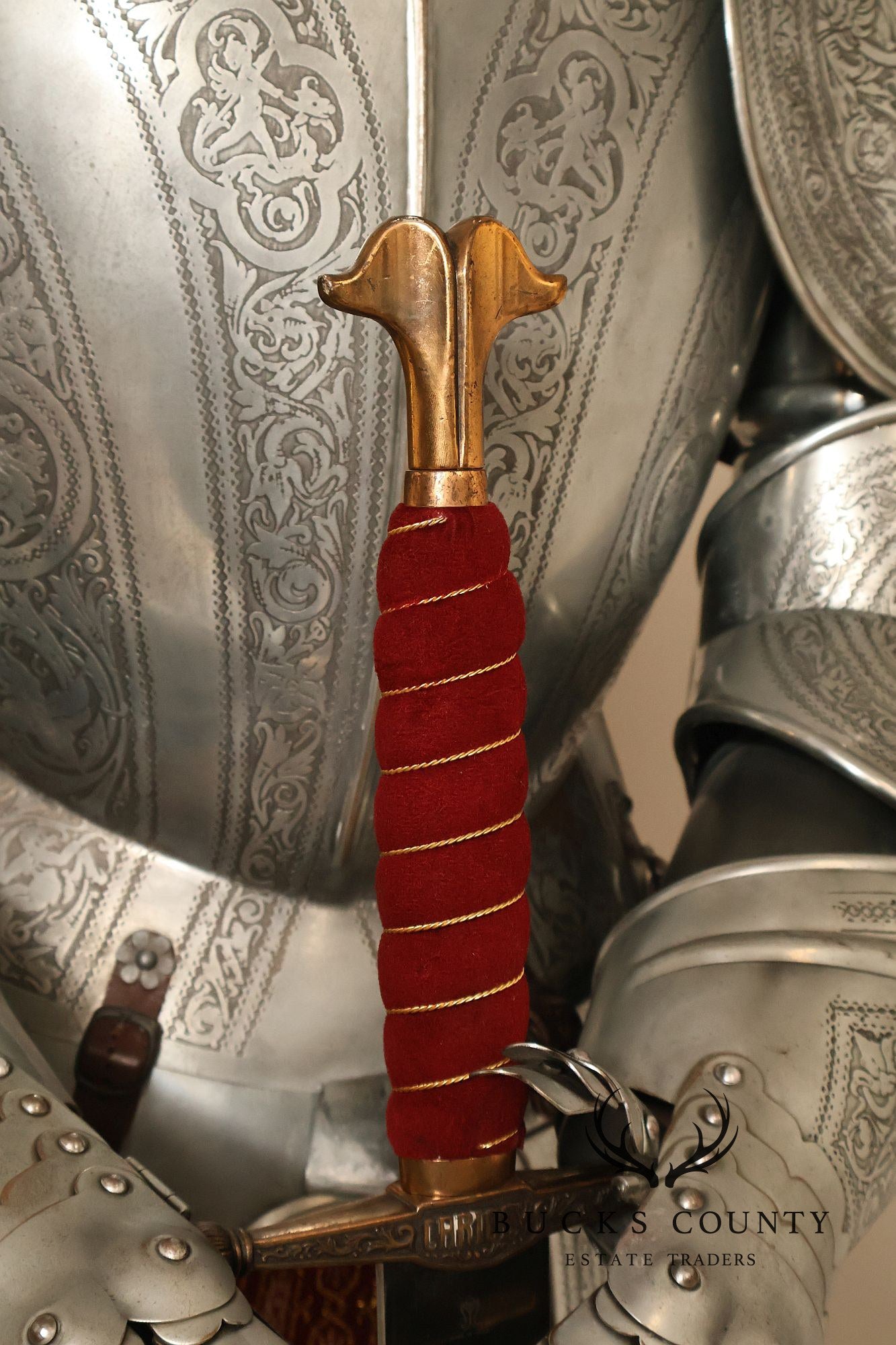 Marto Toledo Spanish Engraved Full Suit of Armor with Sword