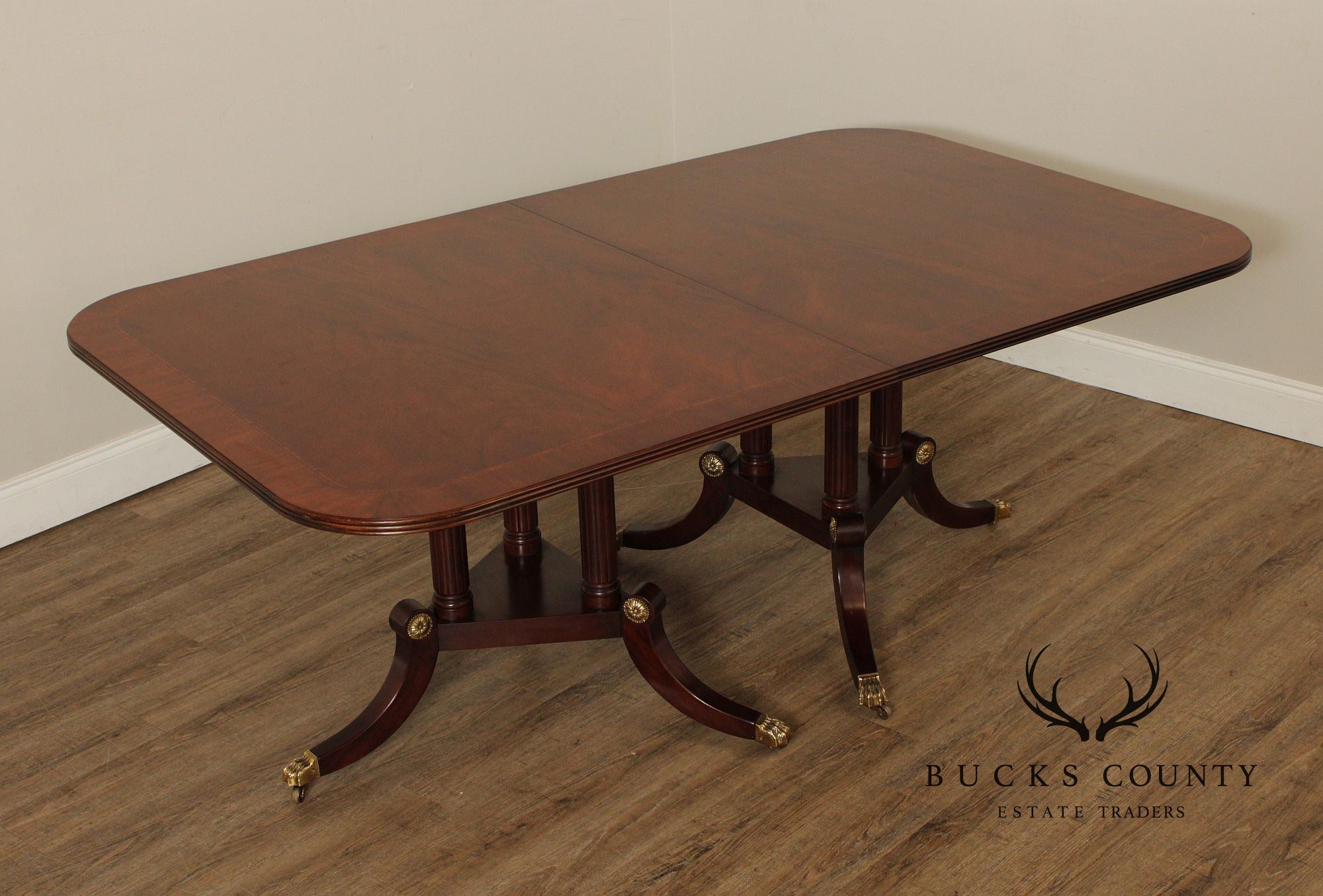 Henkel Harris Mahogany Double Pedestal Dining Table