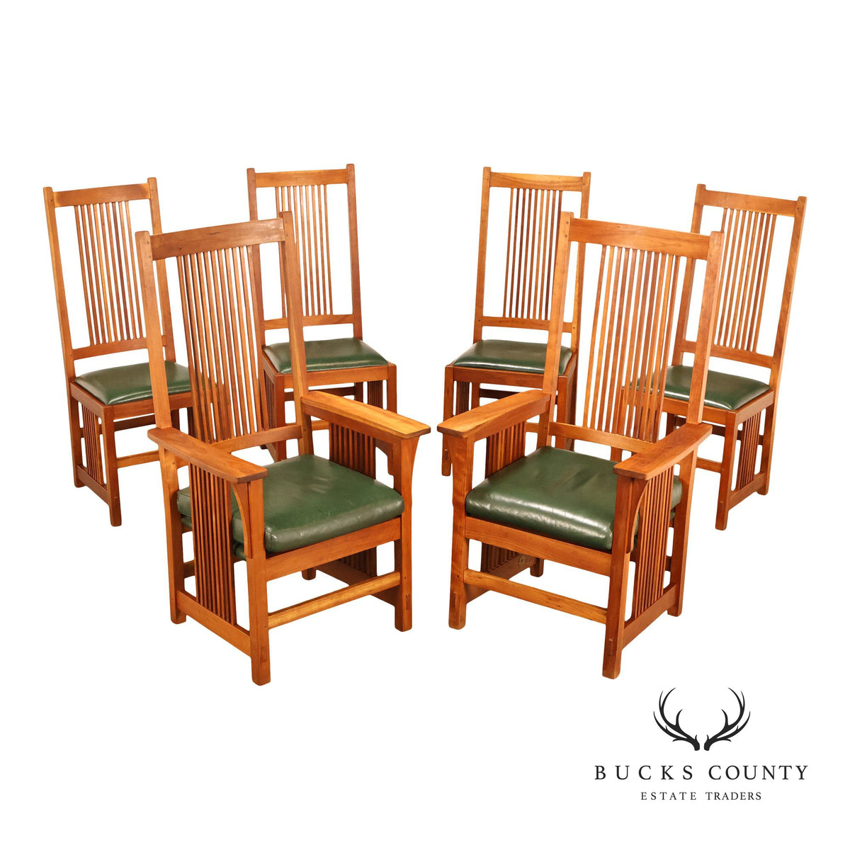 Stickley Mission Collection Cherry Spindle Back Dining Chairs Set Of 6