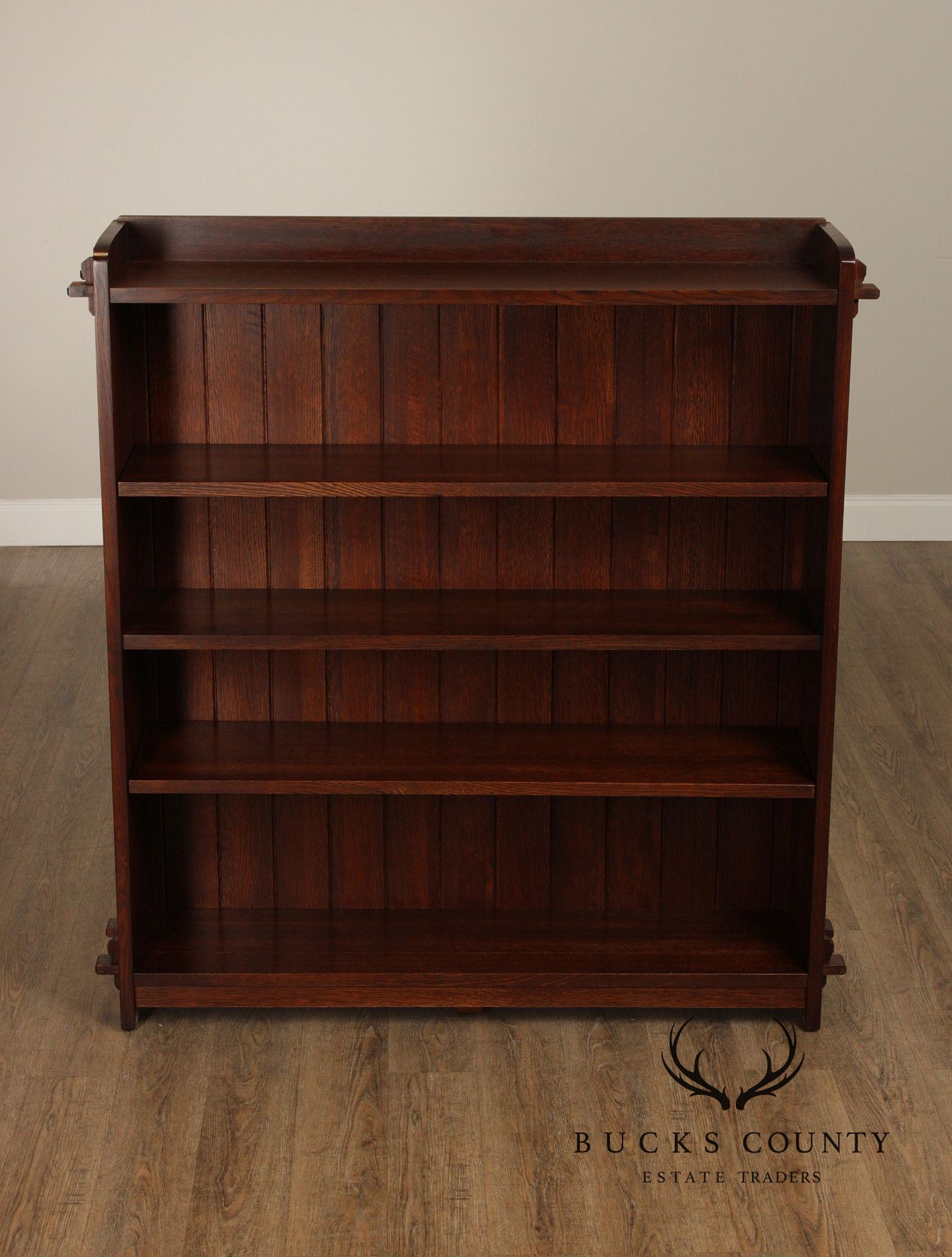 Stickley Mission Collection Oak Open Double Bookcase