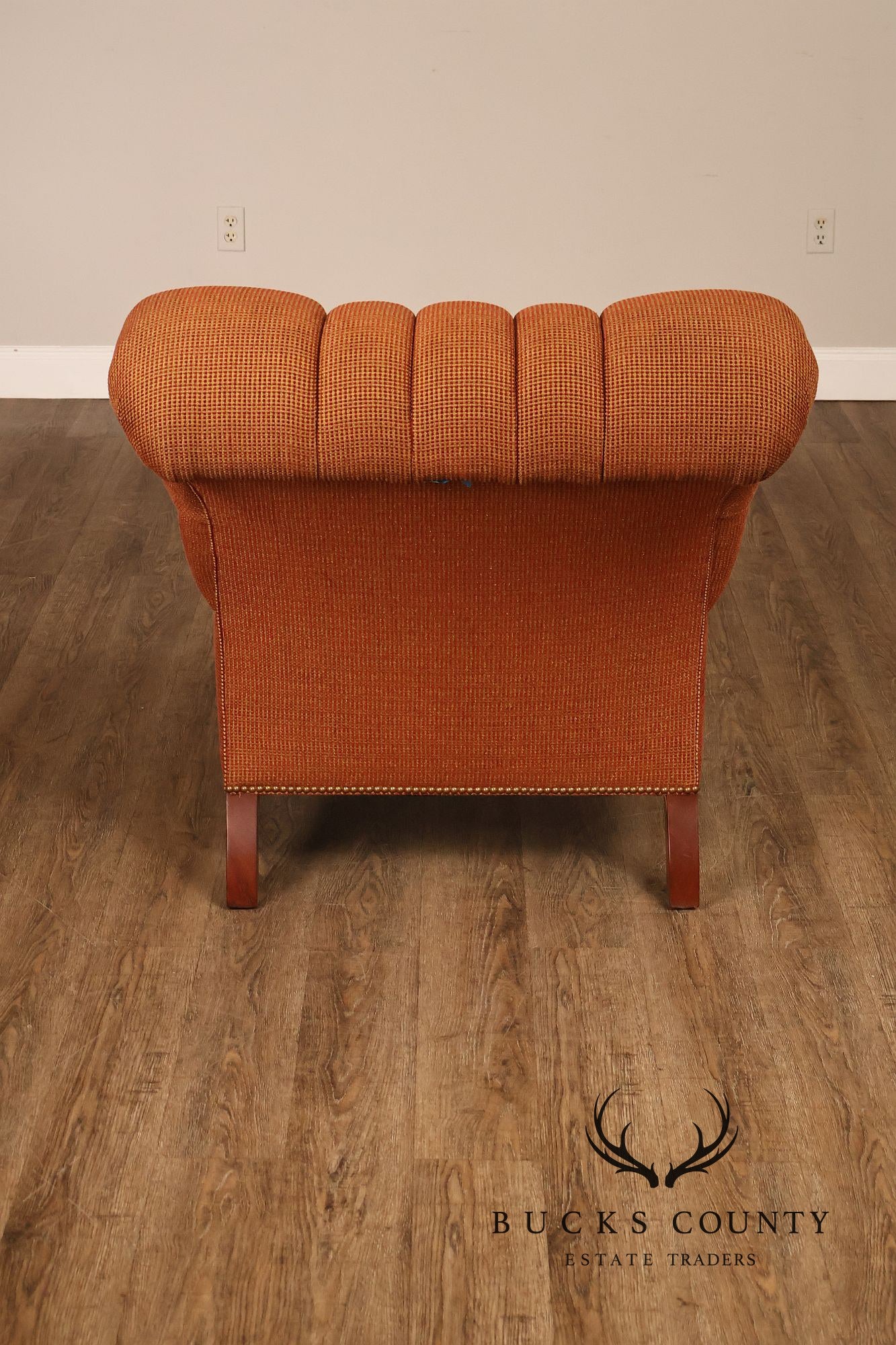 Stickley Leopold Wingback Upholstered Tufted Chair And Ottoman