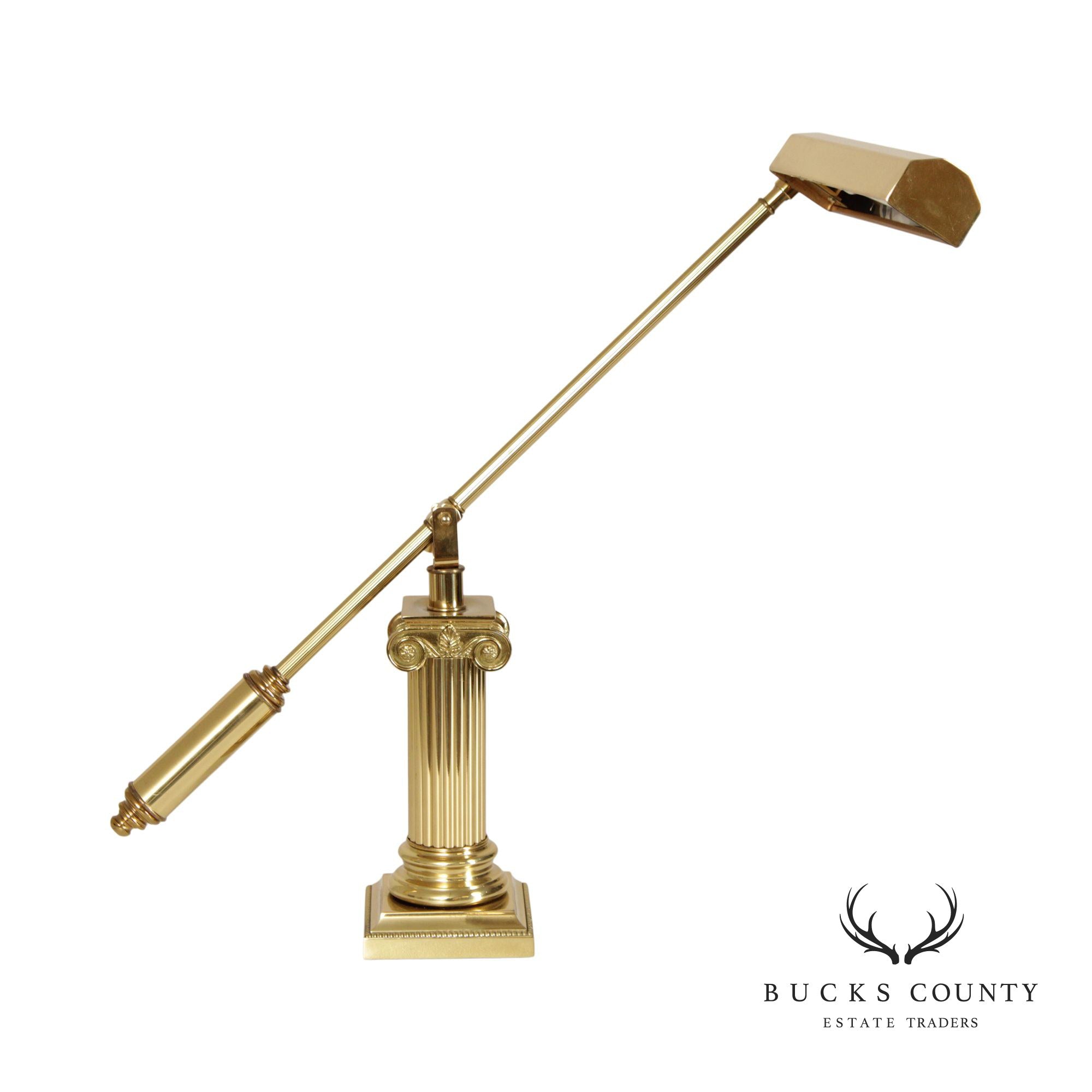 Traditional Decorative Long Arm Adjustable Brass Piano Lamp