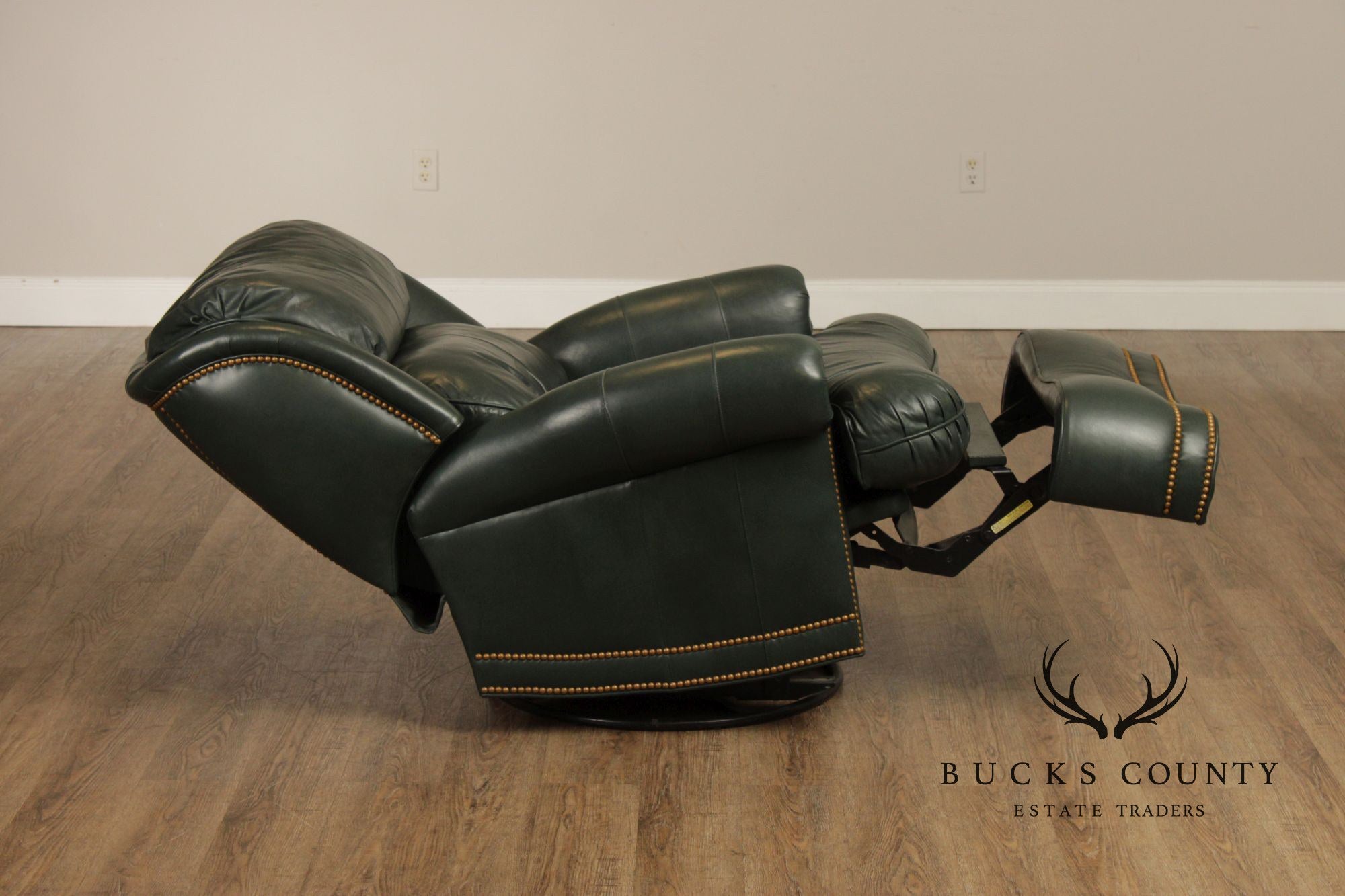 Hancock and Moore Leather Recliner Lounge Chair and Ottoman