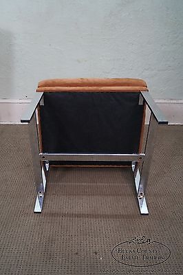 Milo Baughman Mid Century Modern Pair of Chrome Frame Arm Chairs