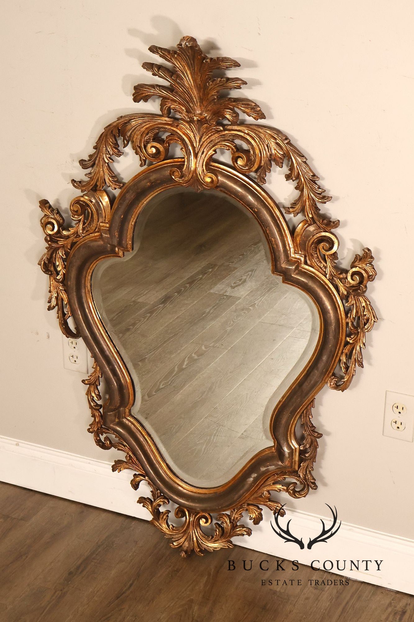 LaBarge Italian Rococo Style Giltwood Wall Mirror