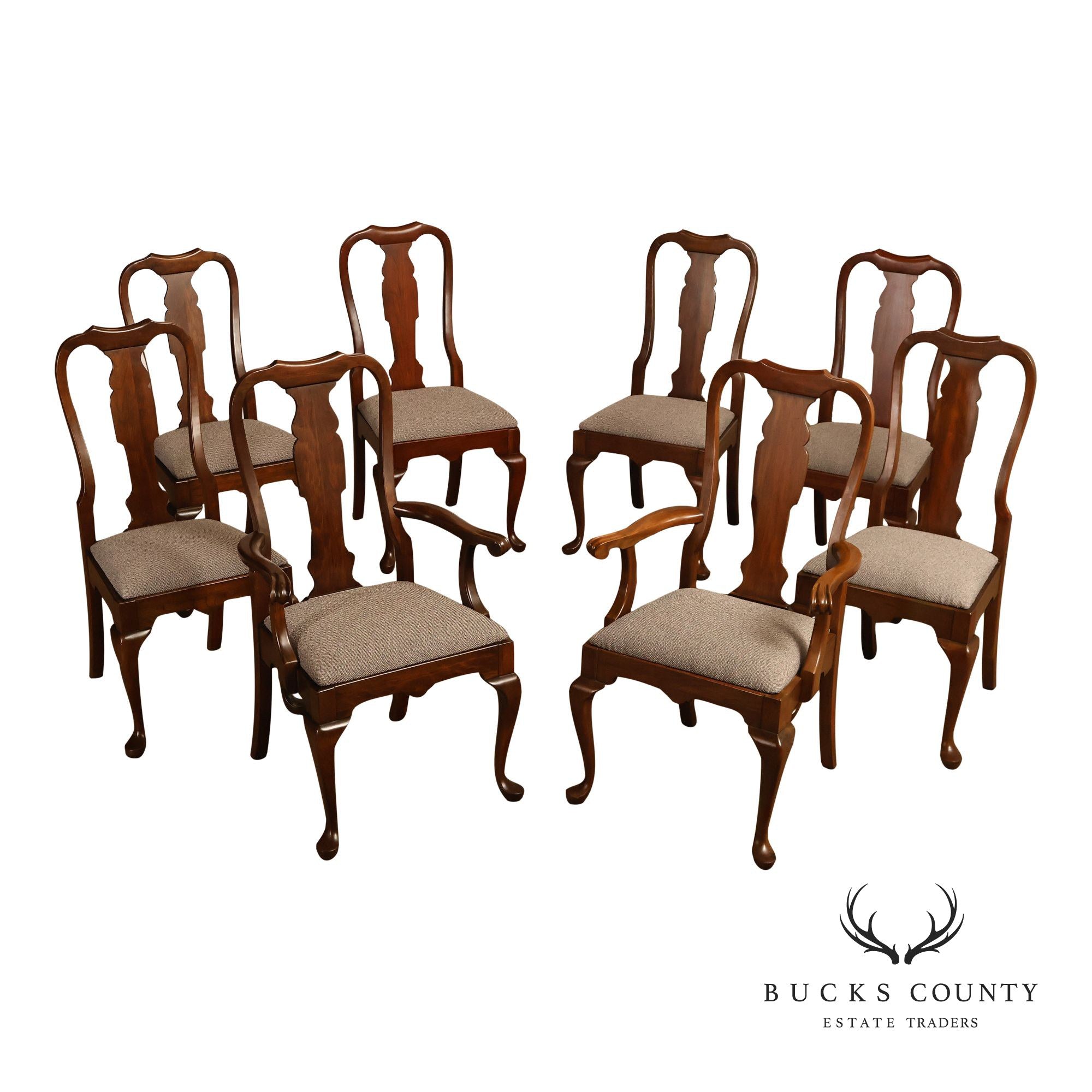 Pennsylvania House Queen Anne Style Set of Eight Dining Chairs