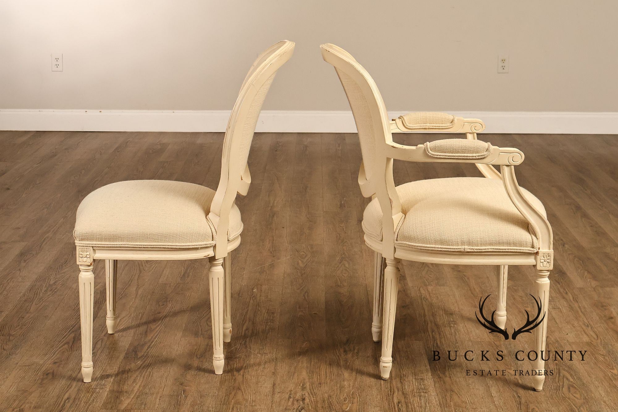 Century Furniture Set Of 8 Louis XVI Style Painted Dining Chairs