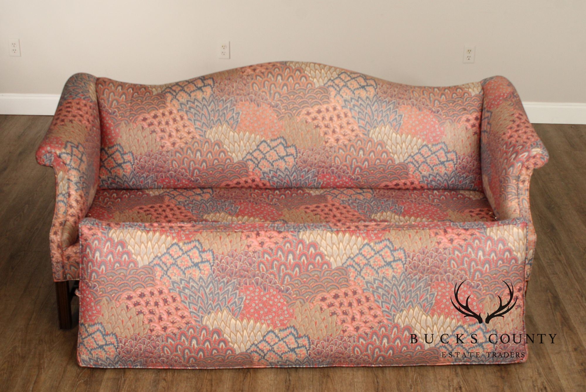 Chippendale Style Vintage Camelback Sofa