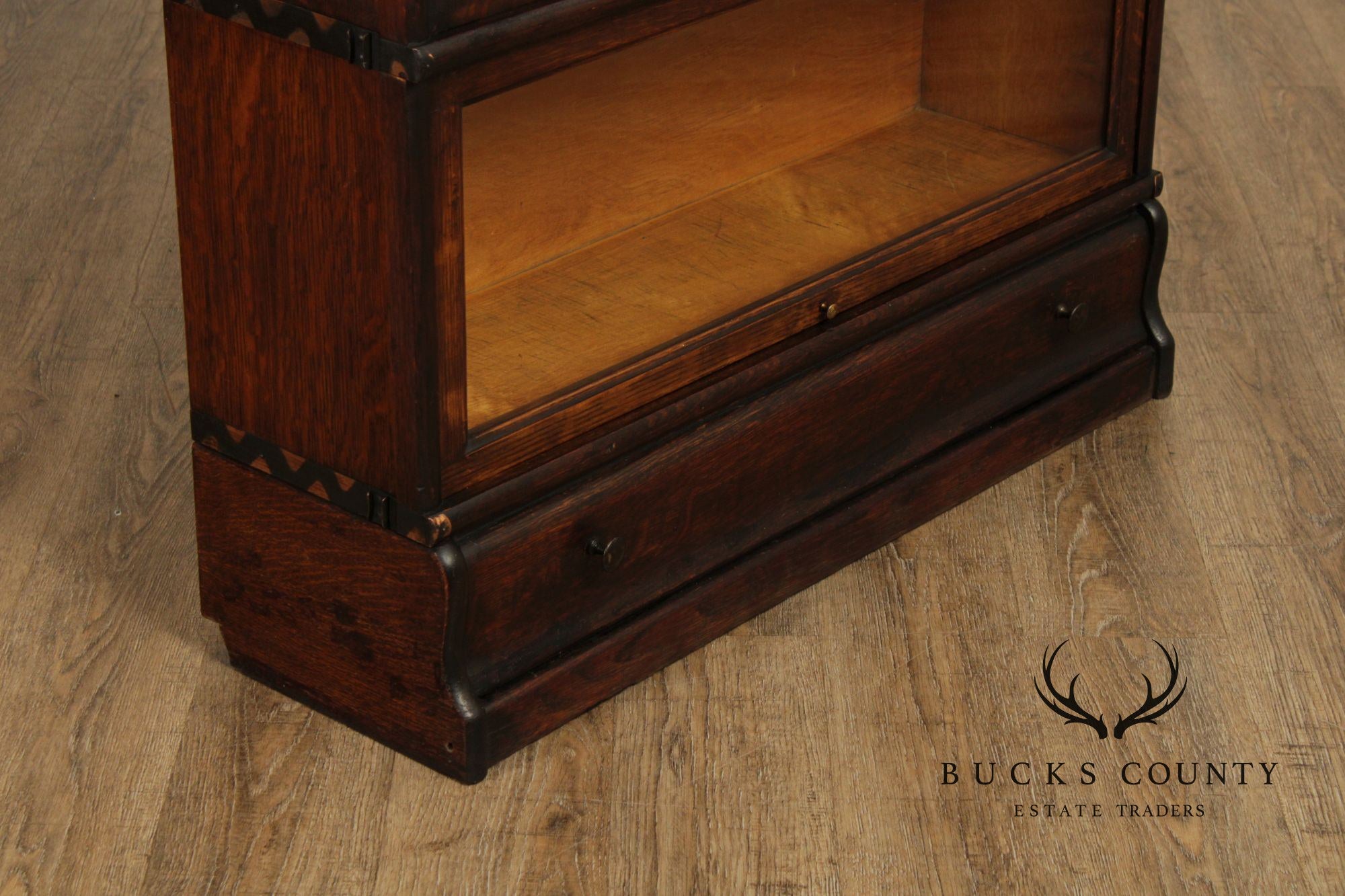 Macey Antique Oak Four-Stack Barrister Bookcase