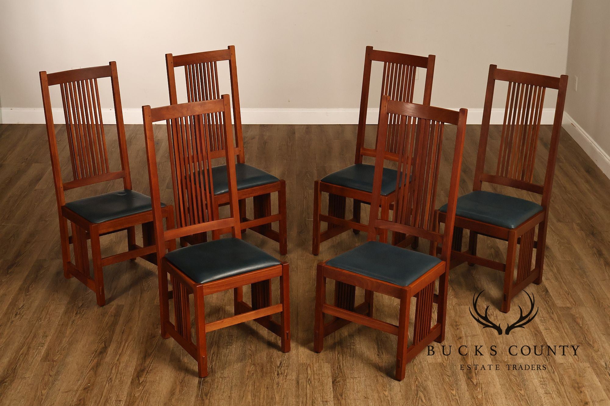 Stickley Mission Collection Cherry Set Of 6 Spindle Back Dining Chairs