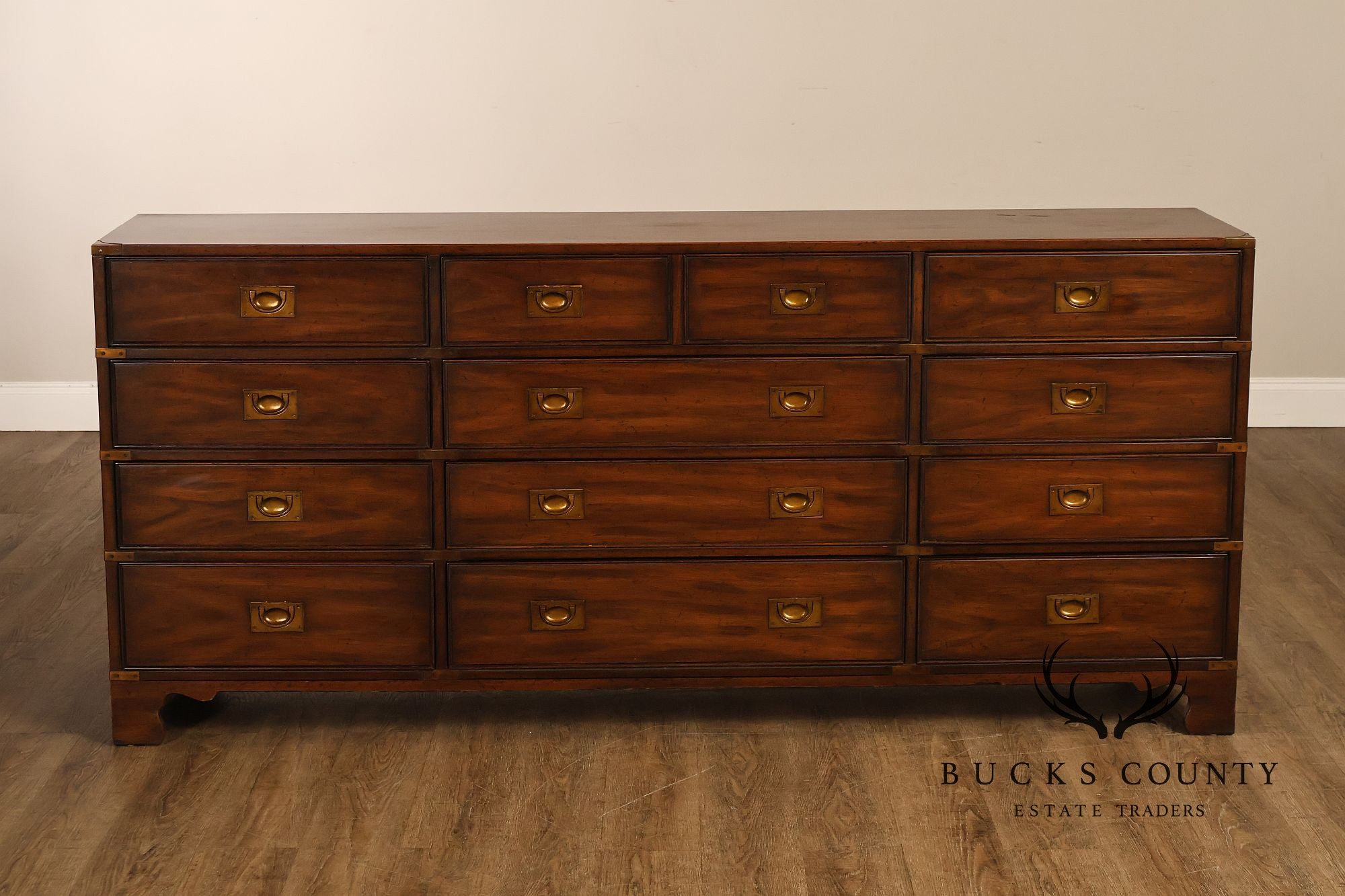 Heritage 'Kingsbridge' Collection Vintage Mahogany Campaign Style Long Dresser