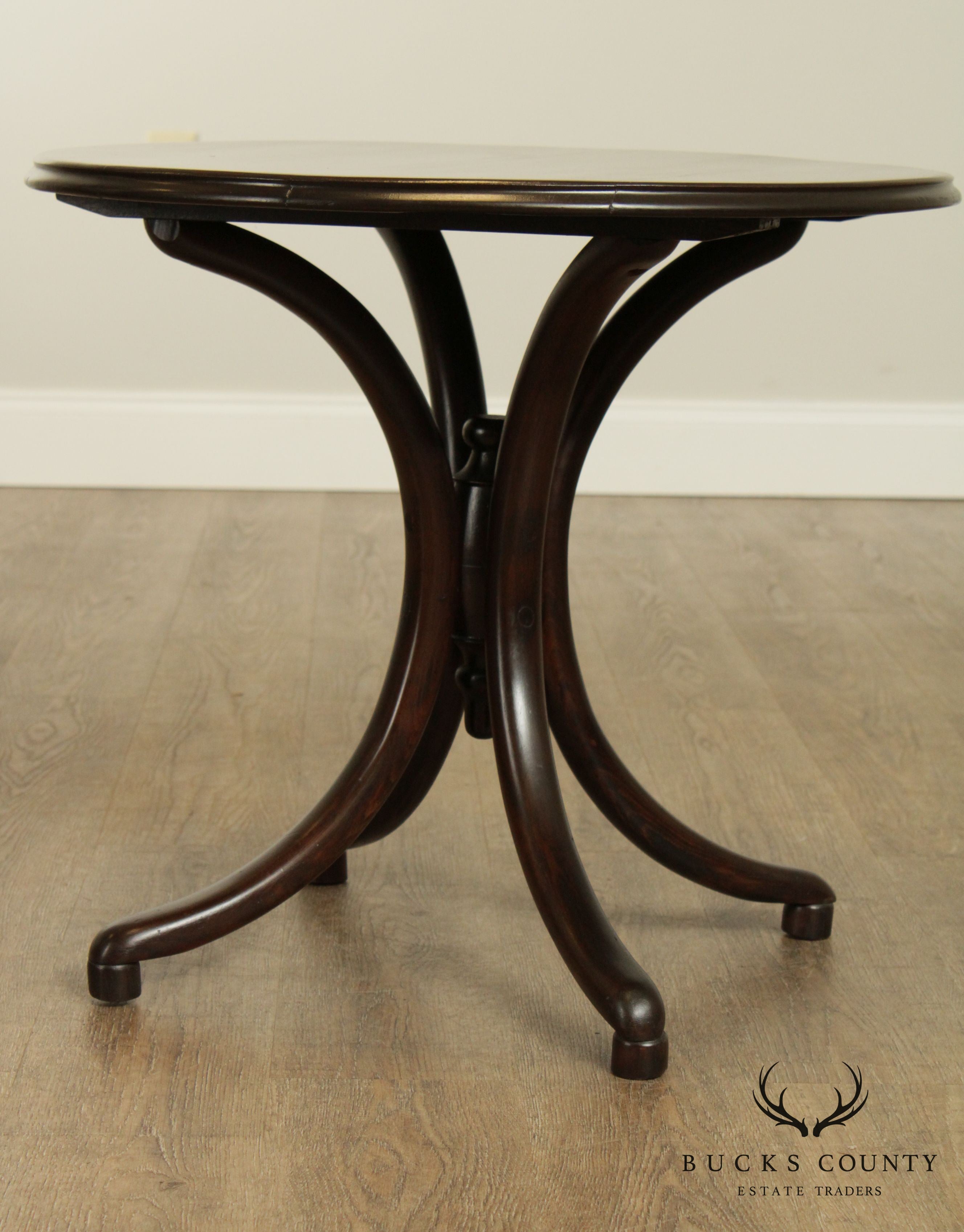 Thonet Round Bentwood Base Antique Side Table