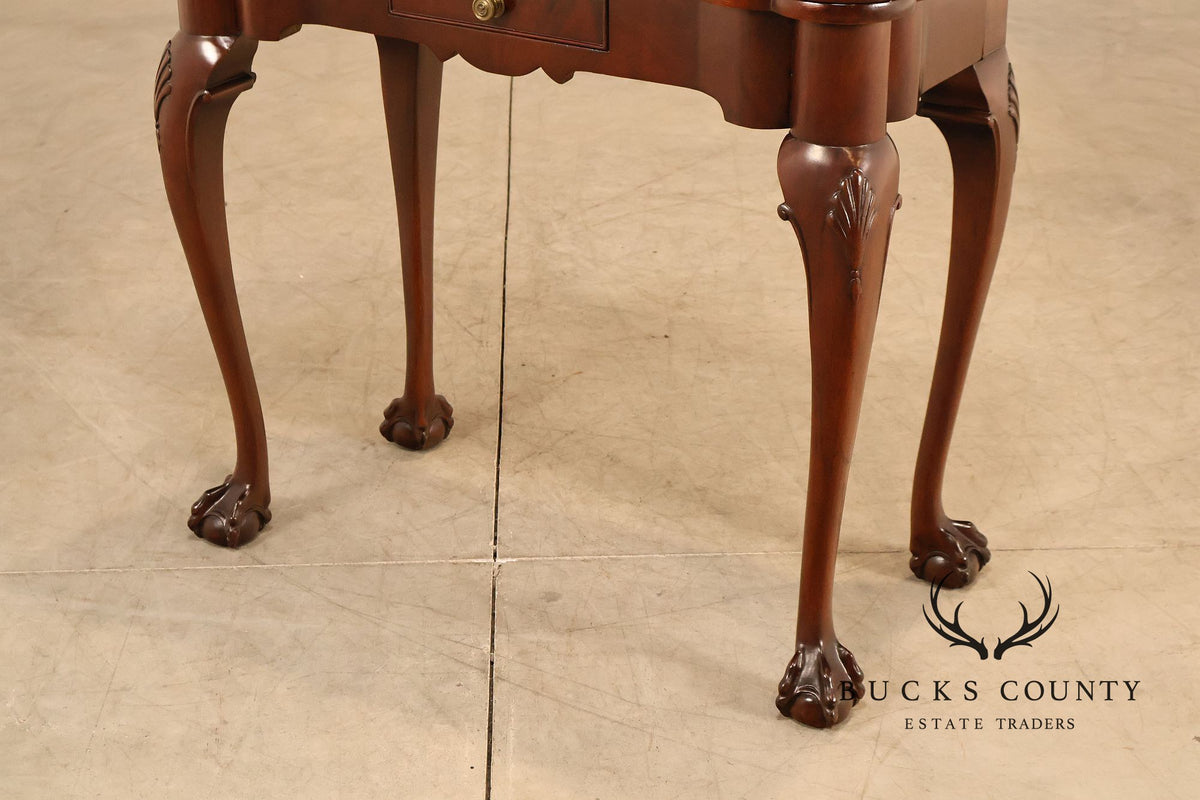 Chippendale Style Mahogany Pair Of Flip-Top Ball And Claw Game Tables