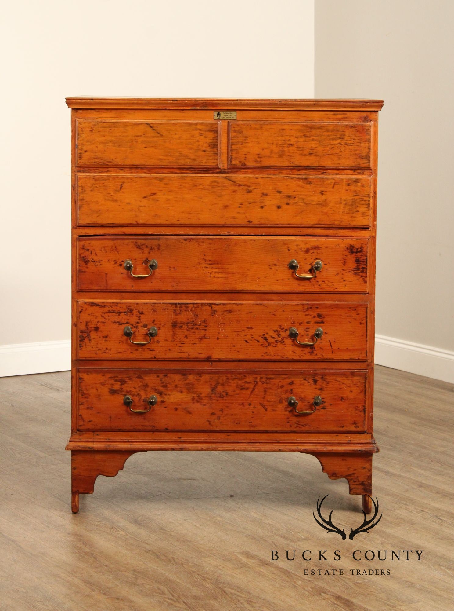 Antique Early American Pine Mule Chest