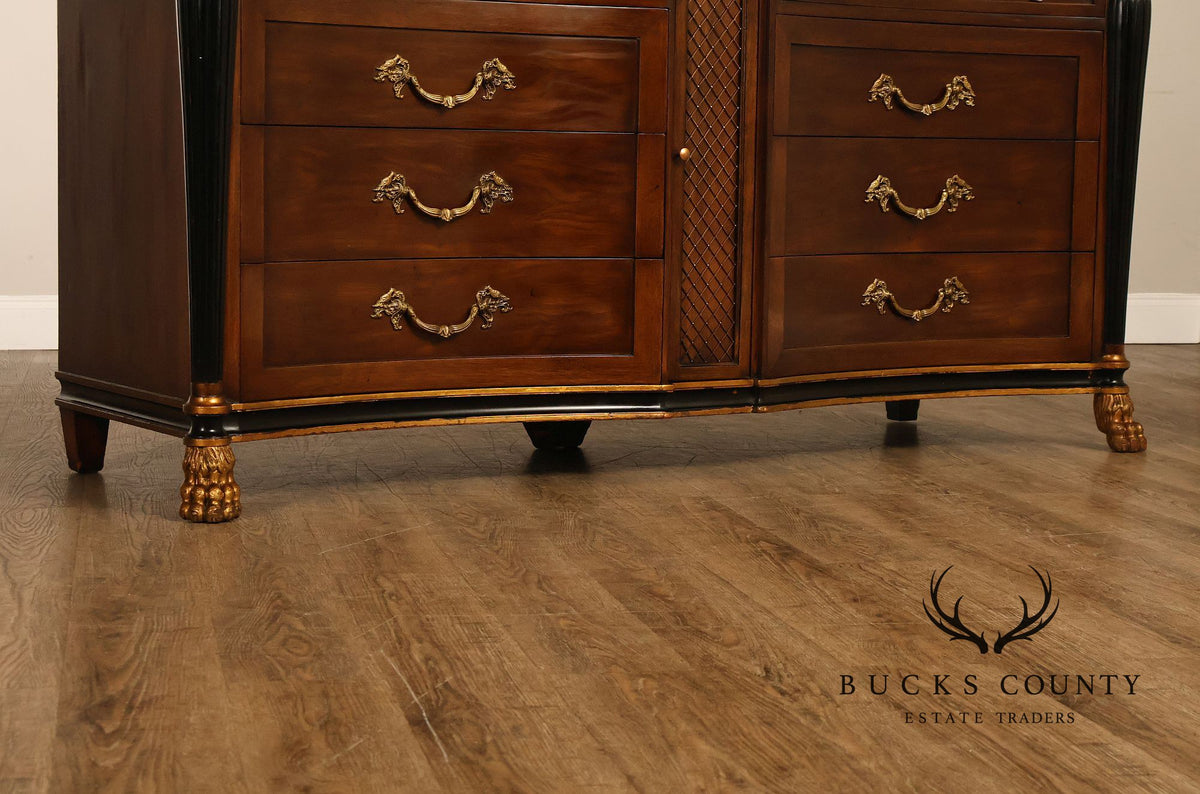 Marble Top Neoclassical Style Mahogany Dresser Buffet