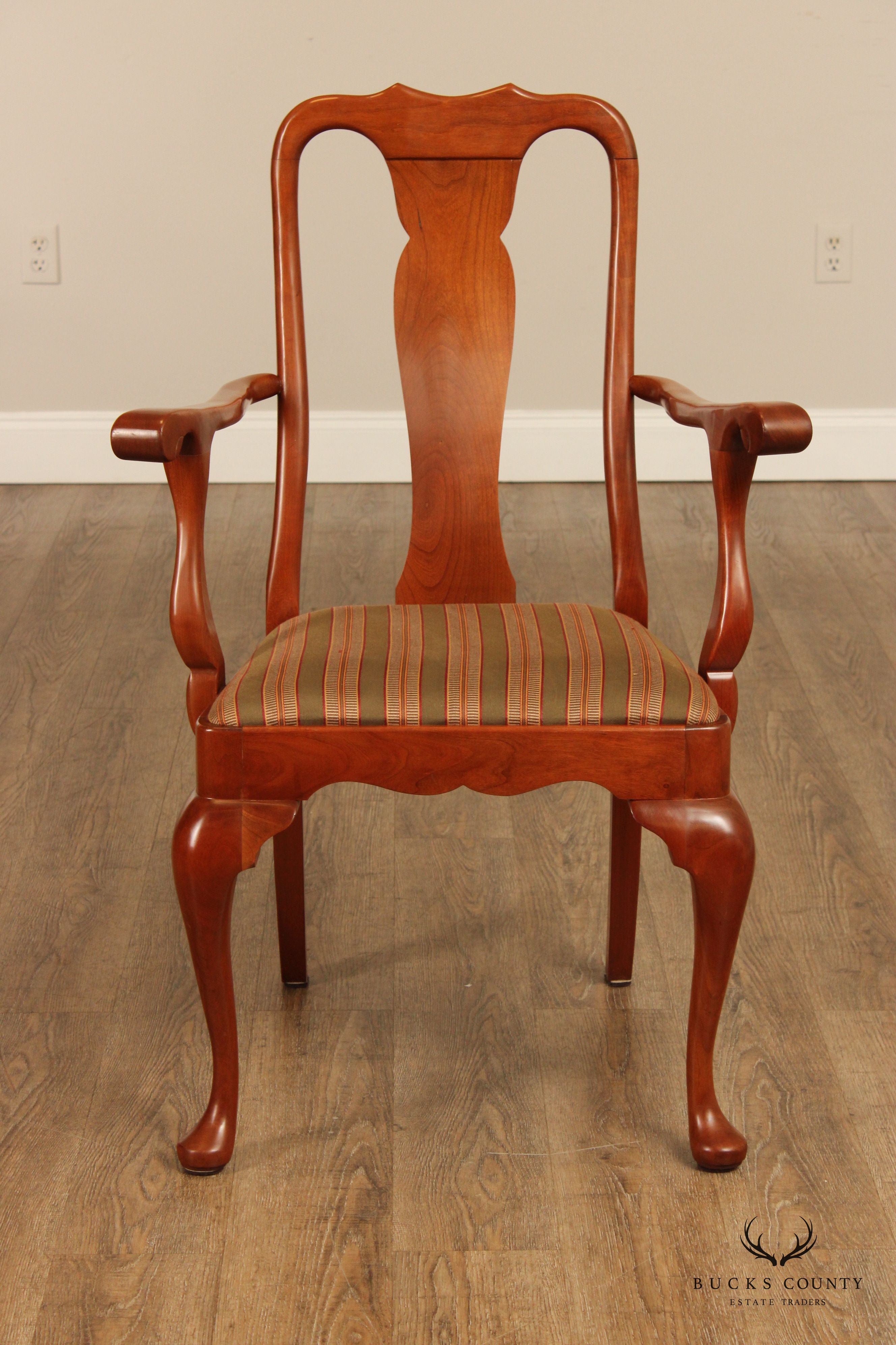 Stickley Queen Anne Style Set of Six Cherry Dining Chairs