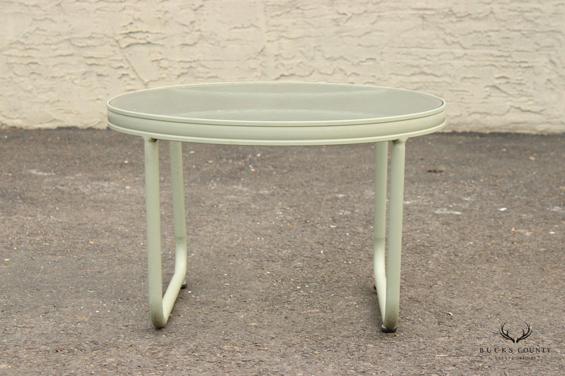 Modern Round Glass Top Outdoor Patio Accent Table