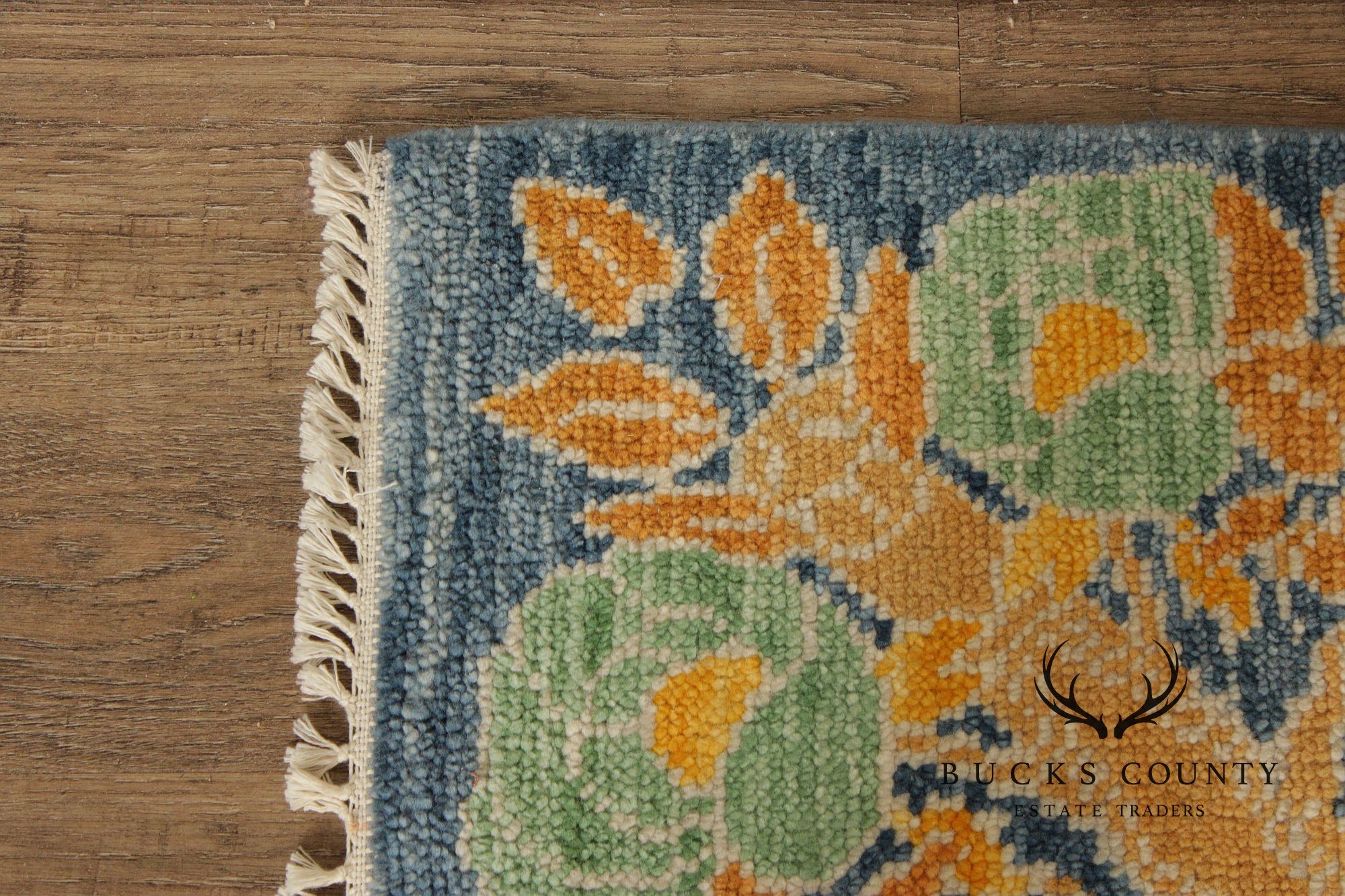 Golden Nile William Morris Style Large Blue And Gold Wool Area Rug