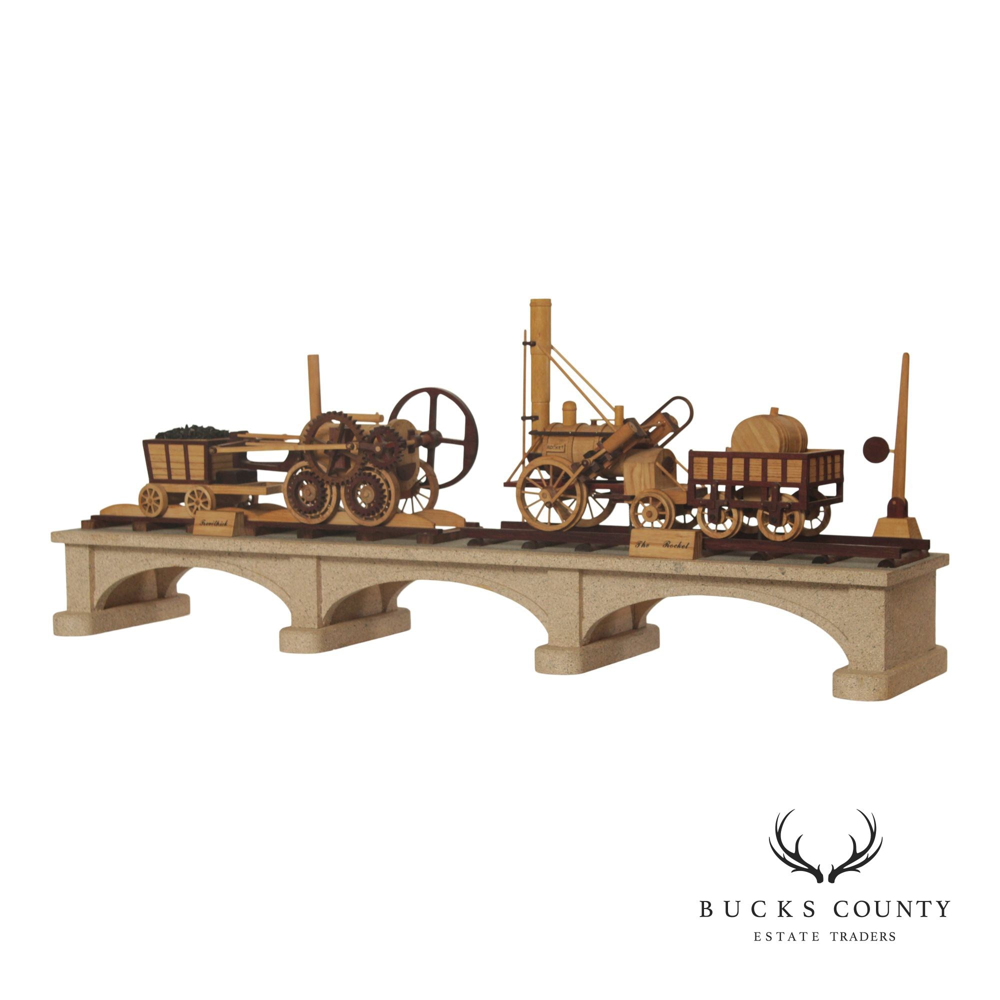 Philip Jacoby Carved Wood Model Train