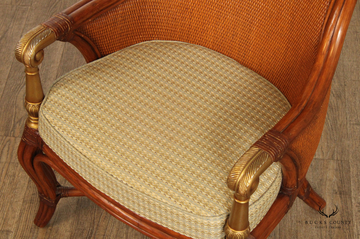 Ethan Allen British Colonial Style Rattan 'Bermuda' Armchair
