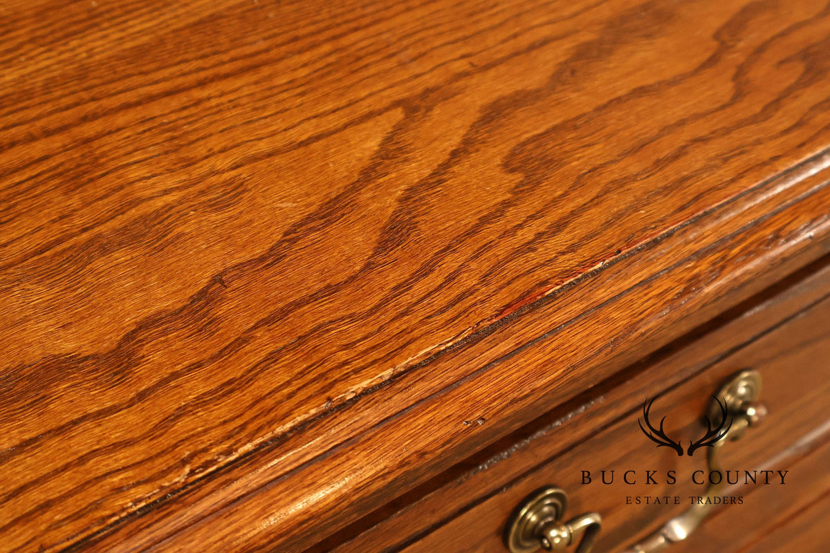 Ethan Allen Rustic Style Oak Flip Top Server