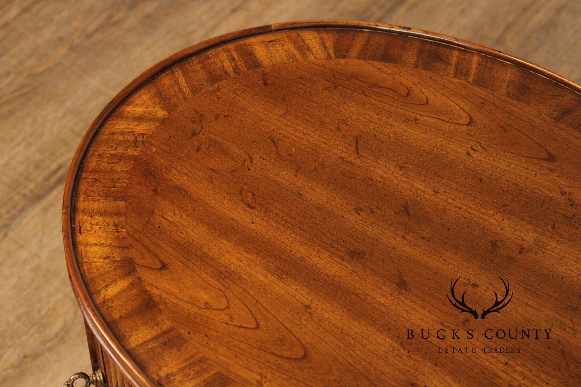 Heritage French Louis XVI Style Walnut Oval Side Table