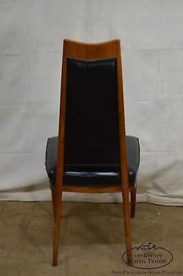 Klismos Style Set of 6 Solid Walnut Mid-Century Dining Chairs