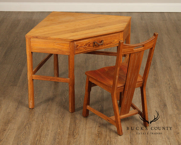 Brandt Ranch Oak Corner Writing Desk and Chair