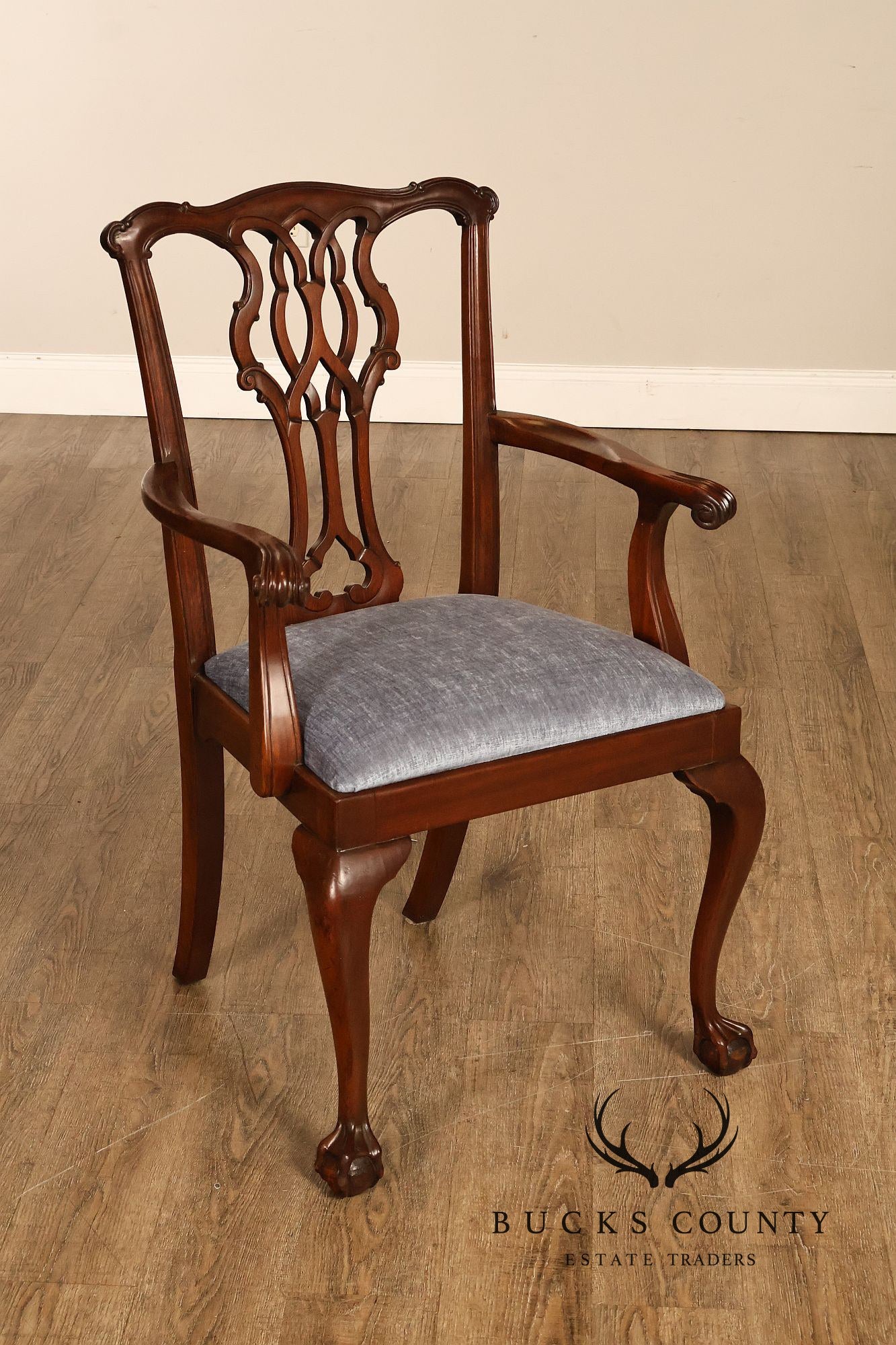 Councill Chippendale Style Vintage Set of Six Mahogany Dining Chairs