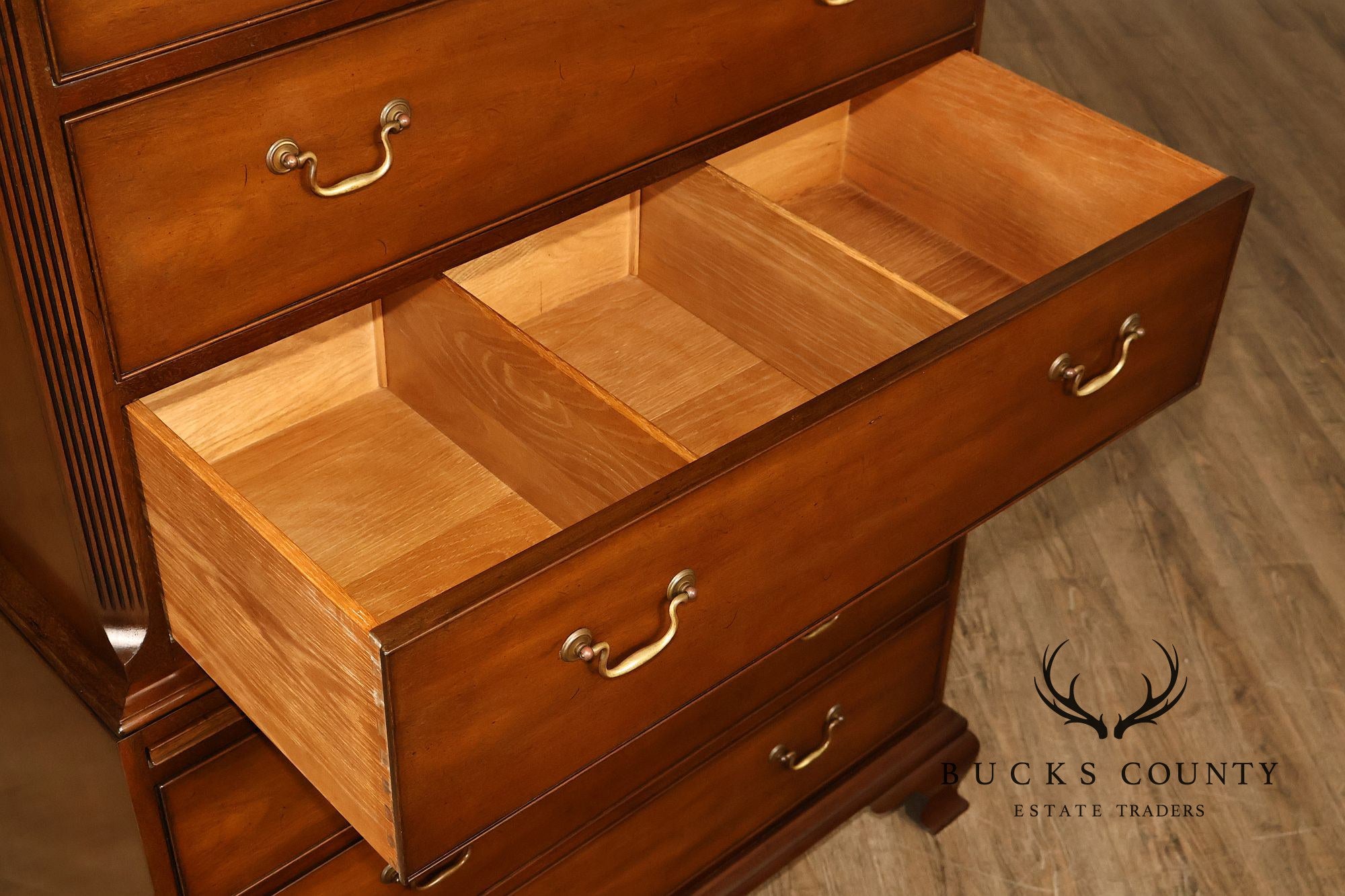 Kittinger Mahogany 10 Drawer Chippendale Style Chest-on-Chest Tall Dresser