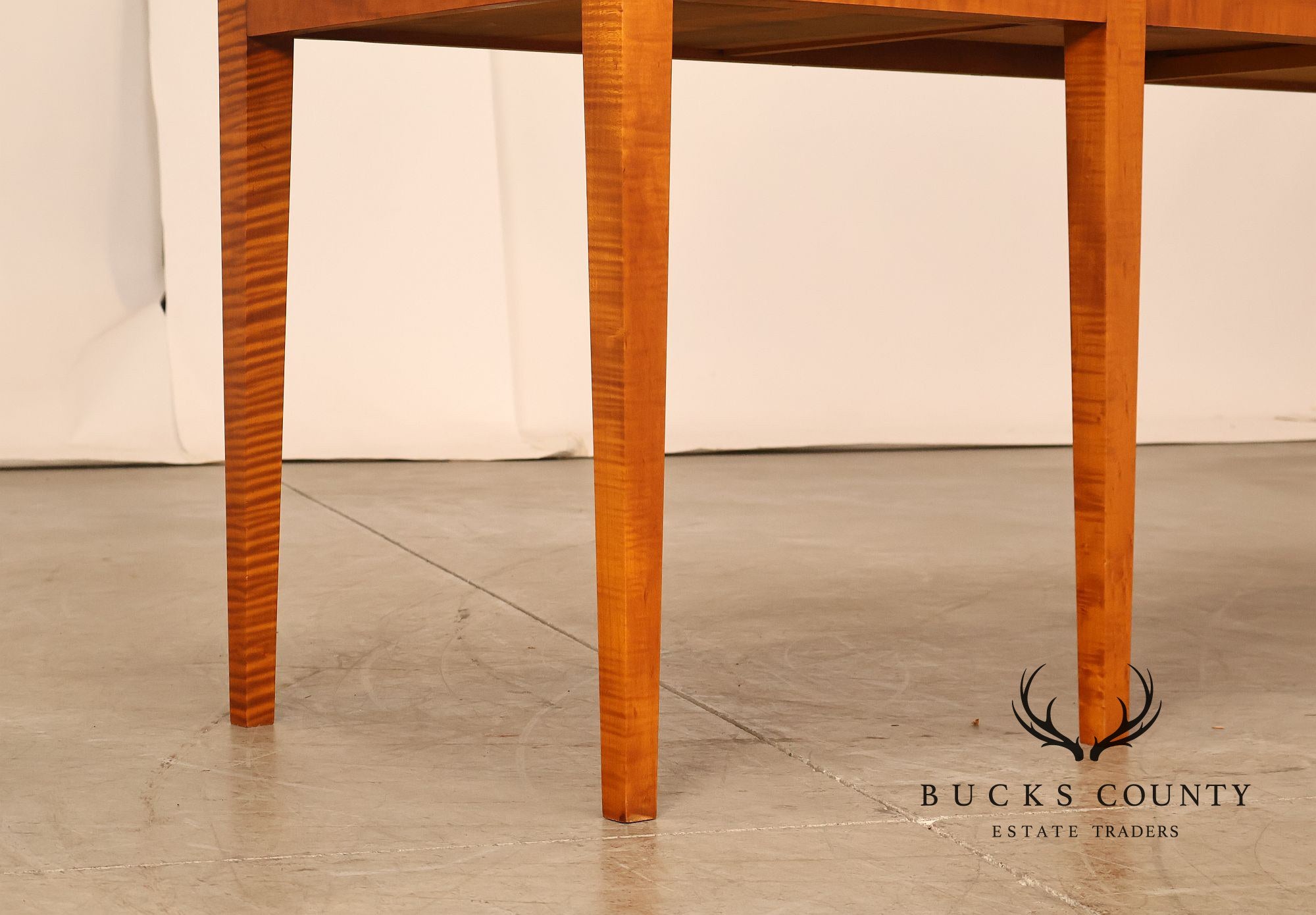 Eldred Wheeler Tiger Maple Tapered Leg Sideboard