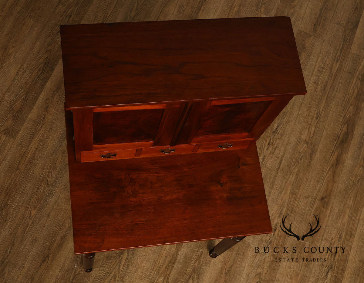 Antique Walnut Two-Part Writing Desk With Cubbyhole Organizer