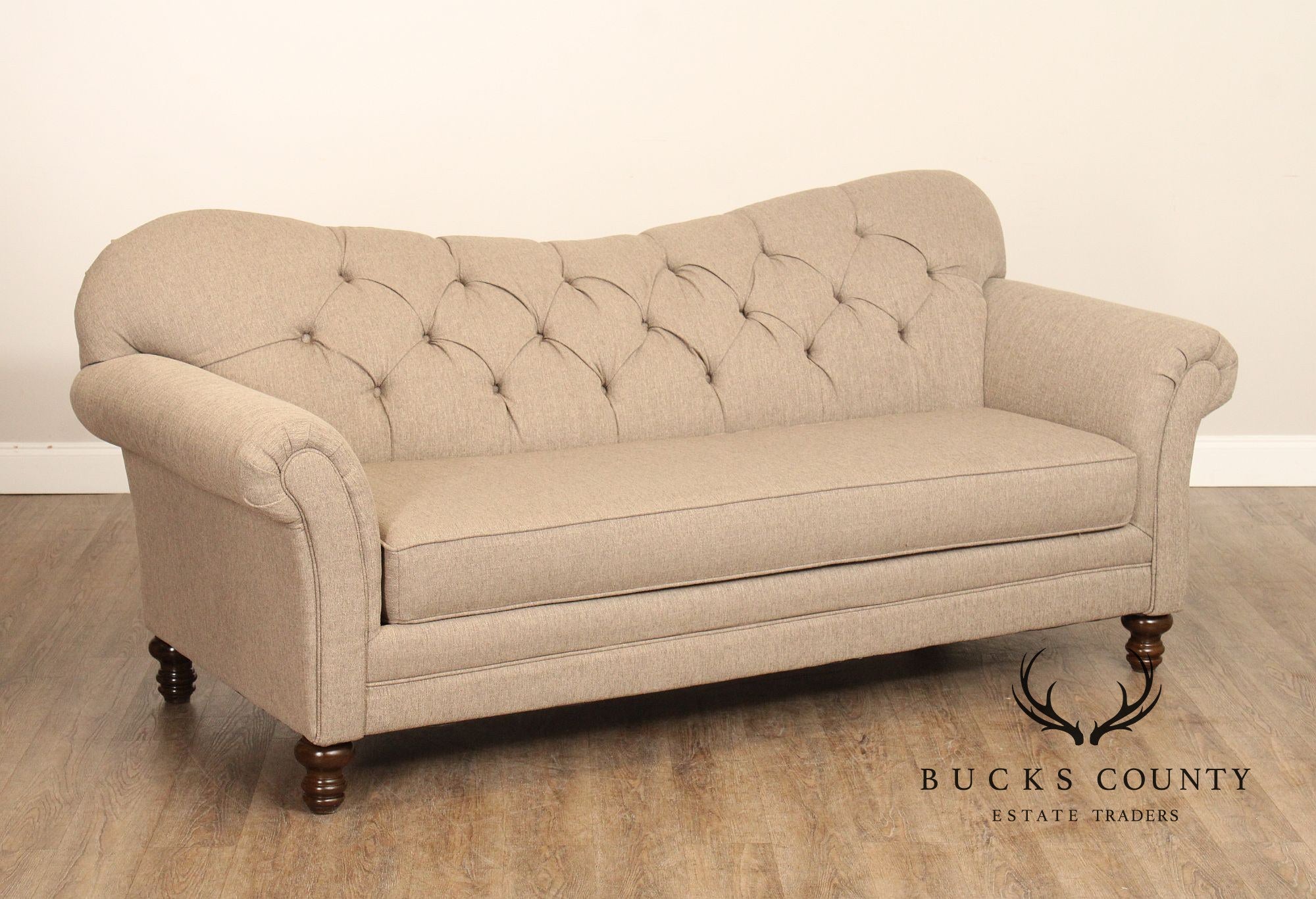 Hughes Furniture Modern English Traditional Tufted Sofa