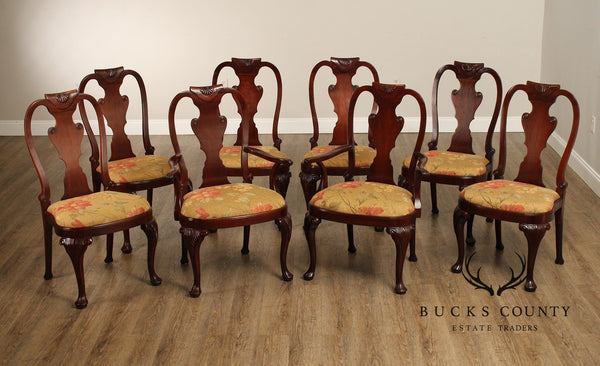 BAKER FURNITURE HISTORIC CHARLESTON COLLECTION SET OF EIGHT MAHOGANY DINING CHAIRS