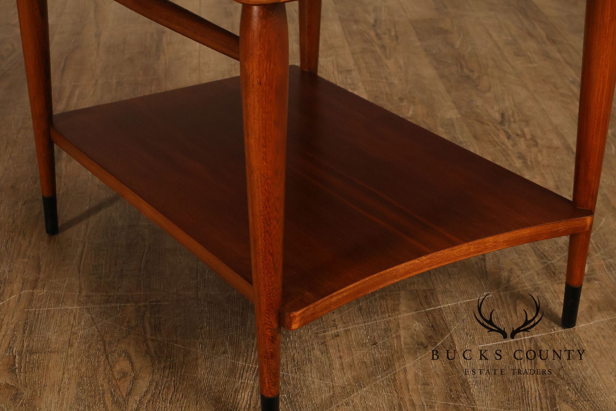 Lane Acclaim Mid Century Modern Walnut And Oak Two-Tier End Table