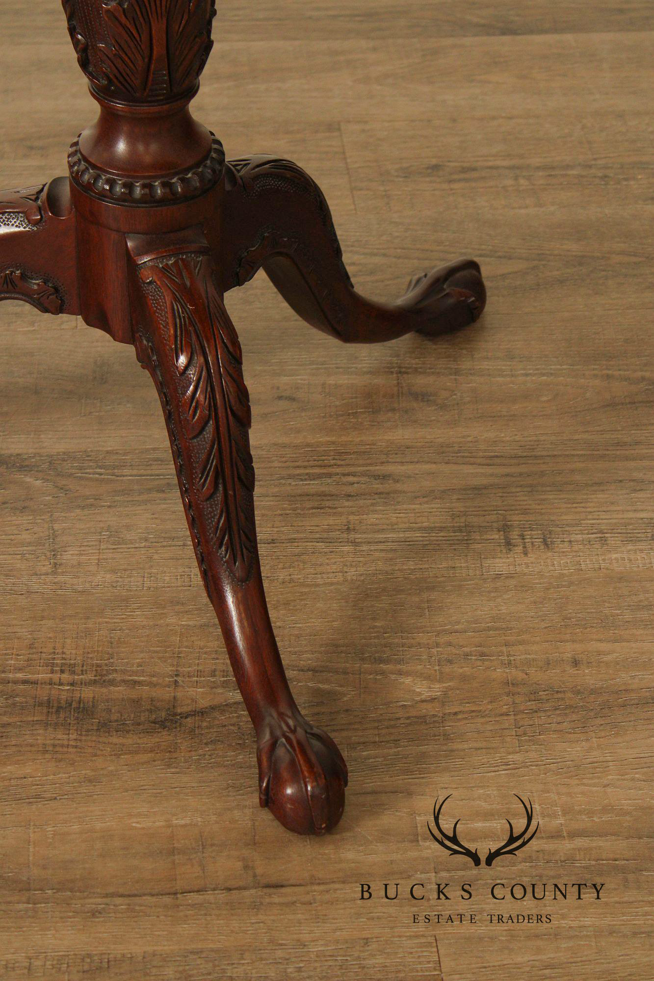 Henkel Harris Chippendale Style Mahogany Tilt Top Tea Table