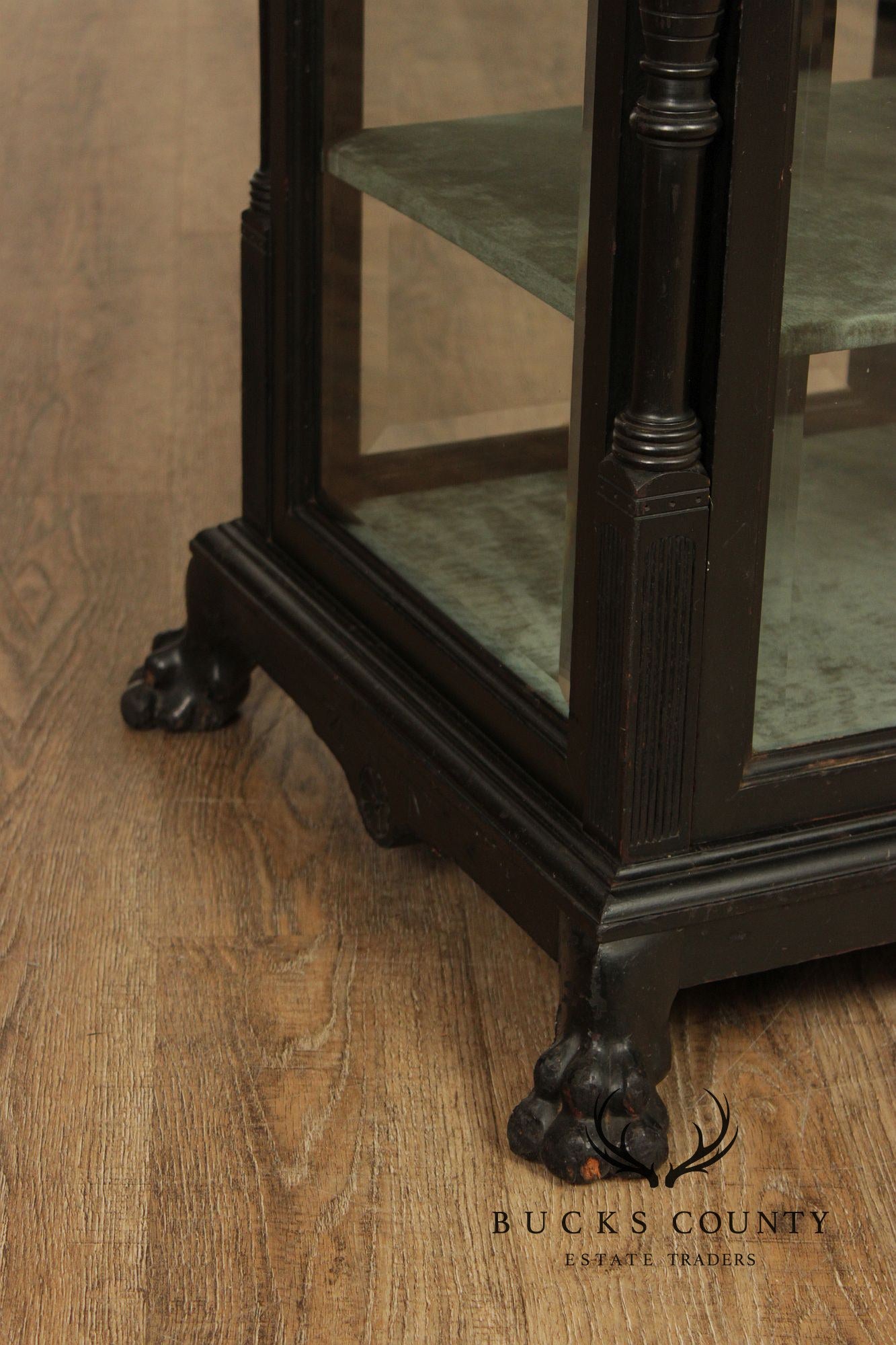 Antique Aesthetic Ebonized Jewelers Display Cabinet