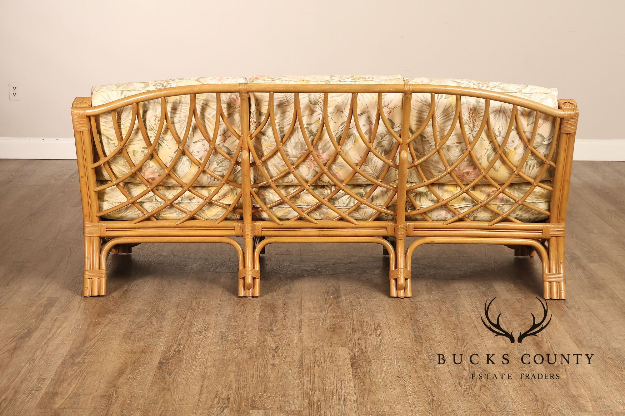 TradeWinds Rattan Sofa With Upholstered Cushions