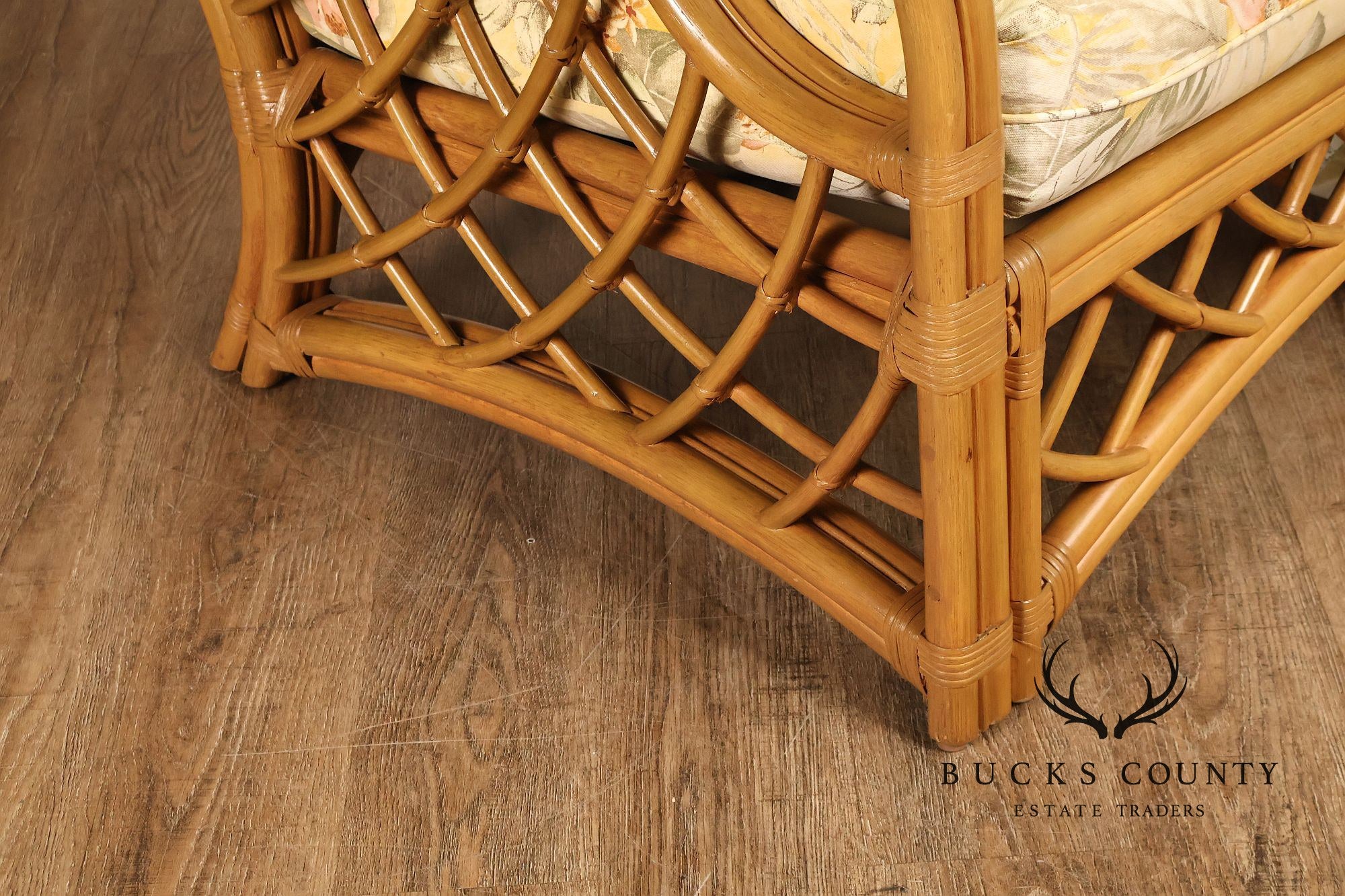 TradeWinds Rattan Sofa With Upholstered Cushions