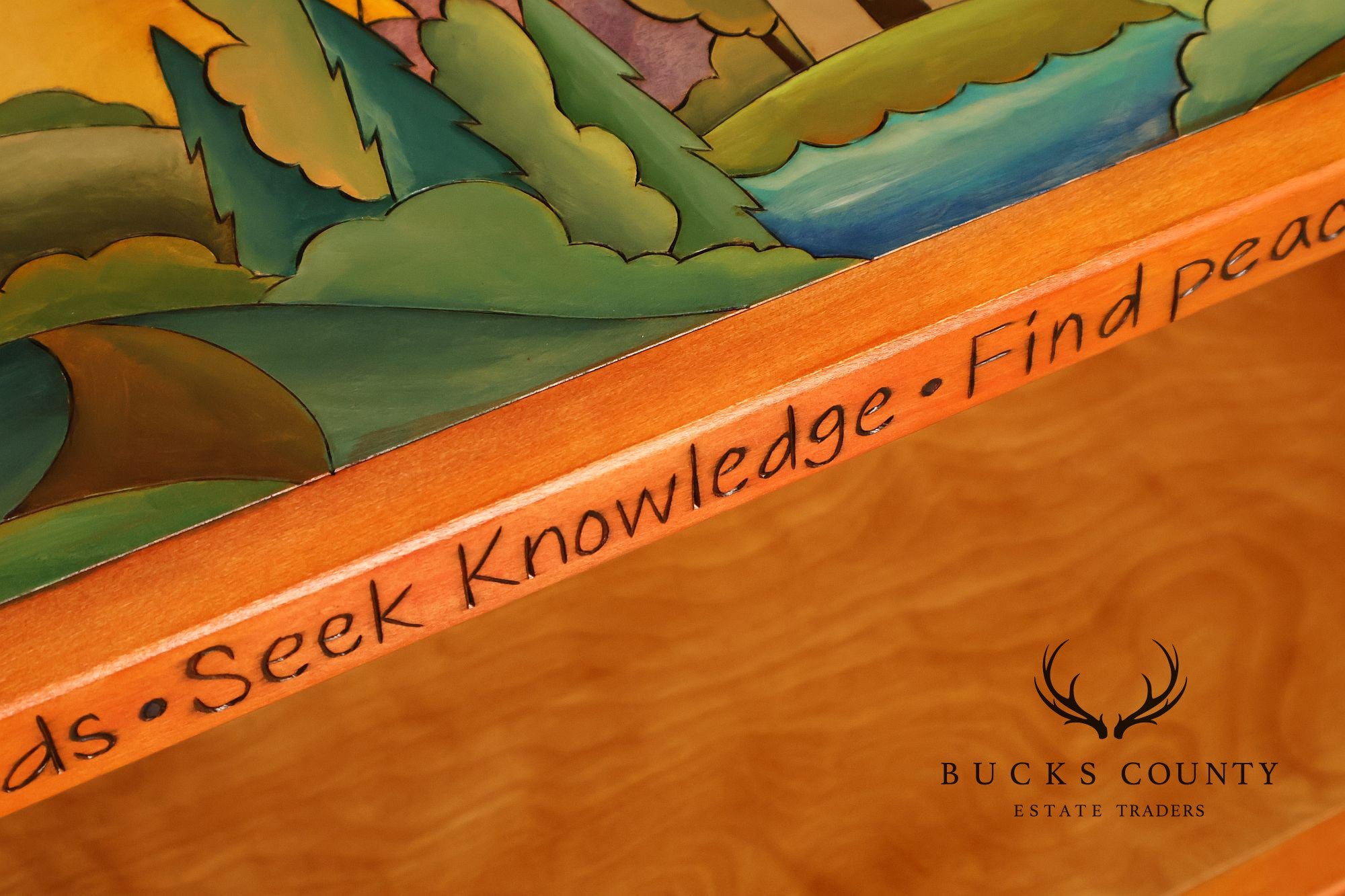 Sticks Artisan Hand Painted Open Bookcase