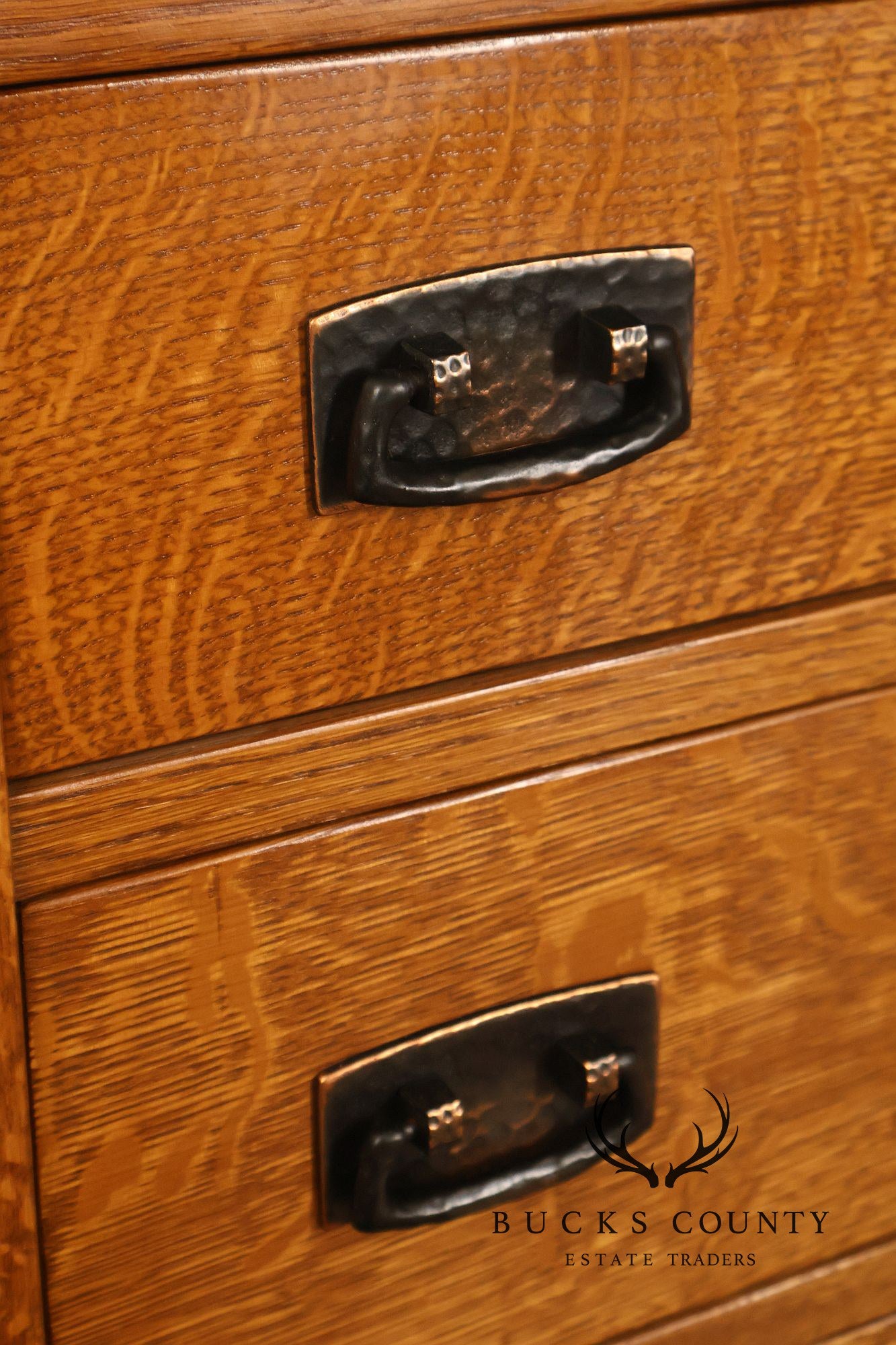 Stickley Mission Collection Pair Of Oak Three Drawer Nightstands