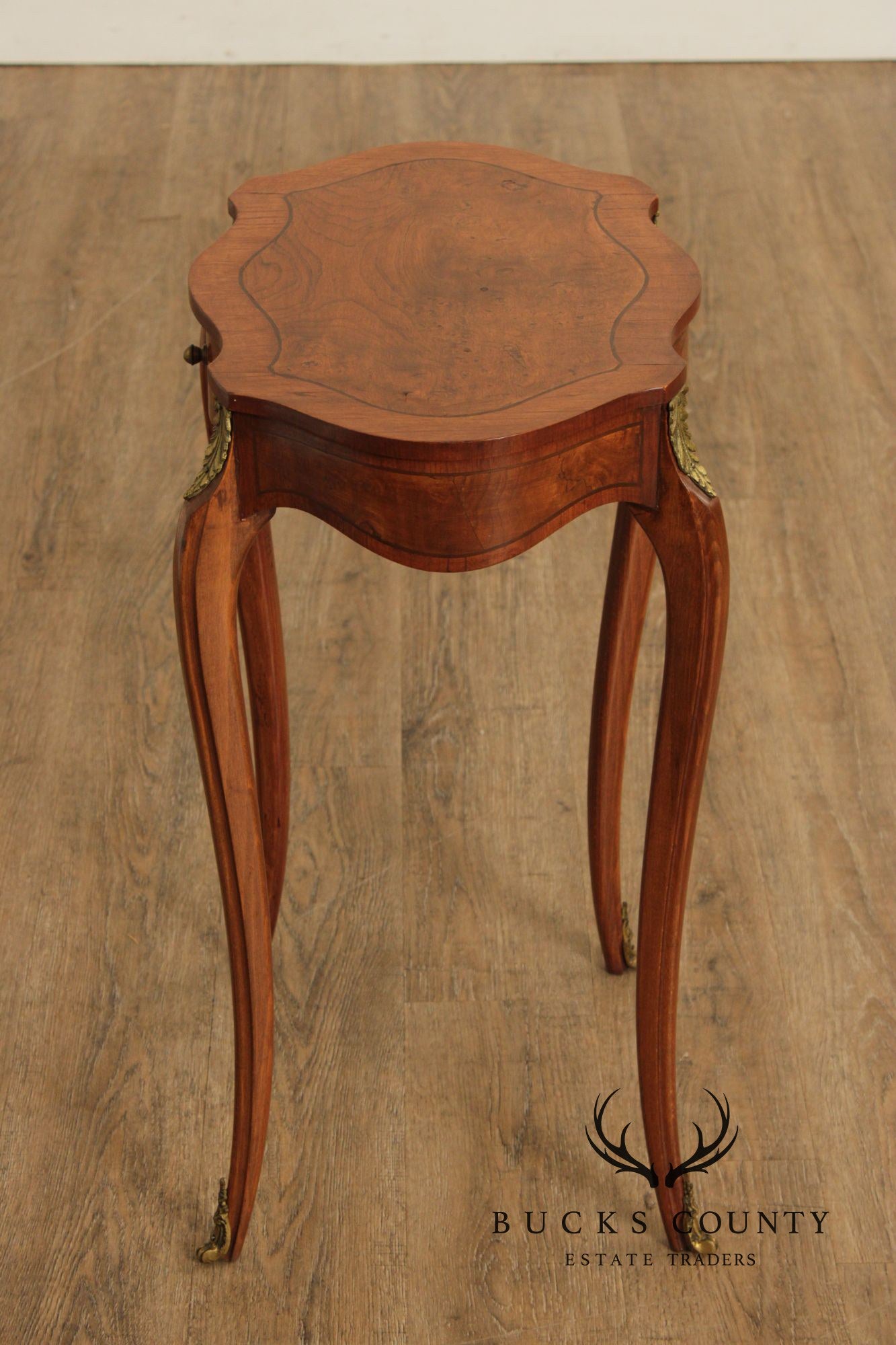 French Louis XV Style Burl Wood Side Table