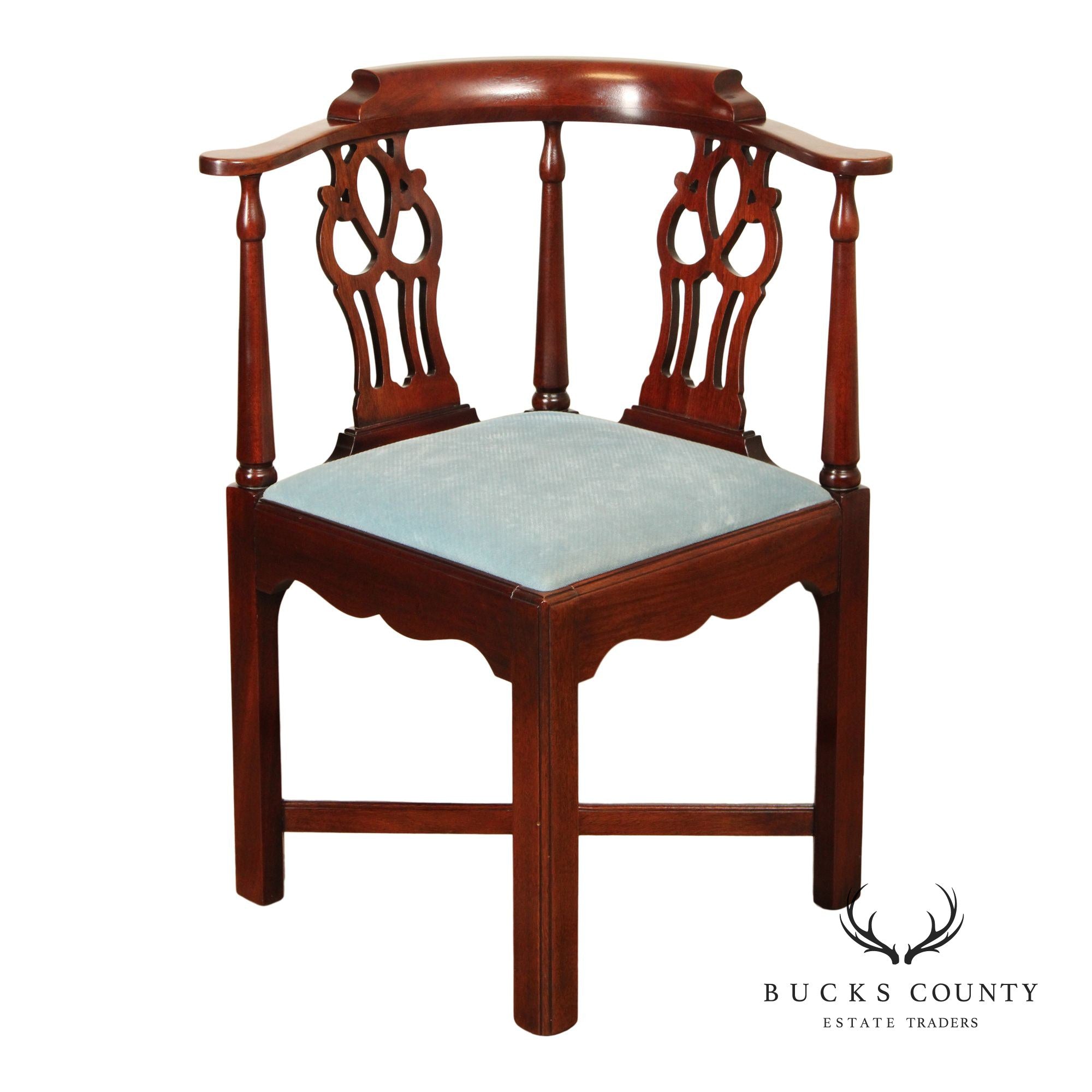 Hickory Chair Chippendale Style Mahogany Corner Chair