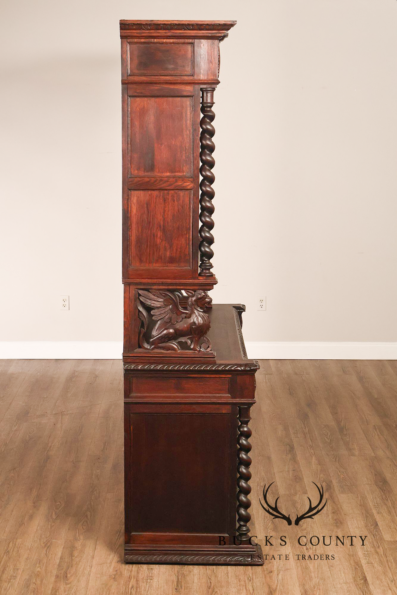 French Renaissance Revival Carved Oak Buffet