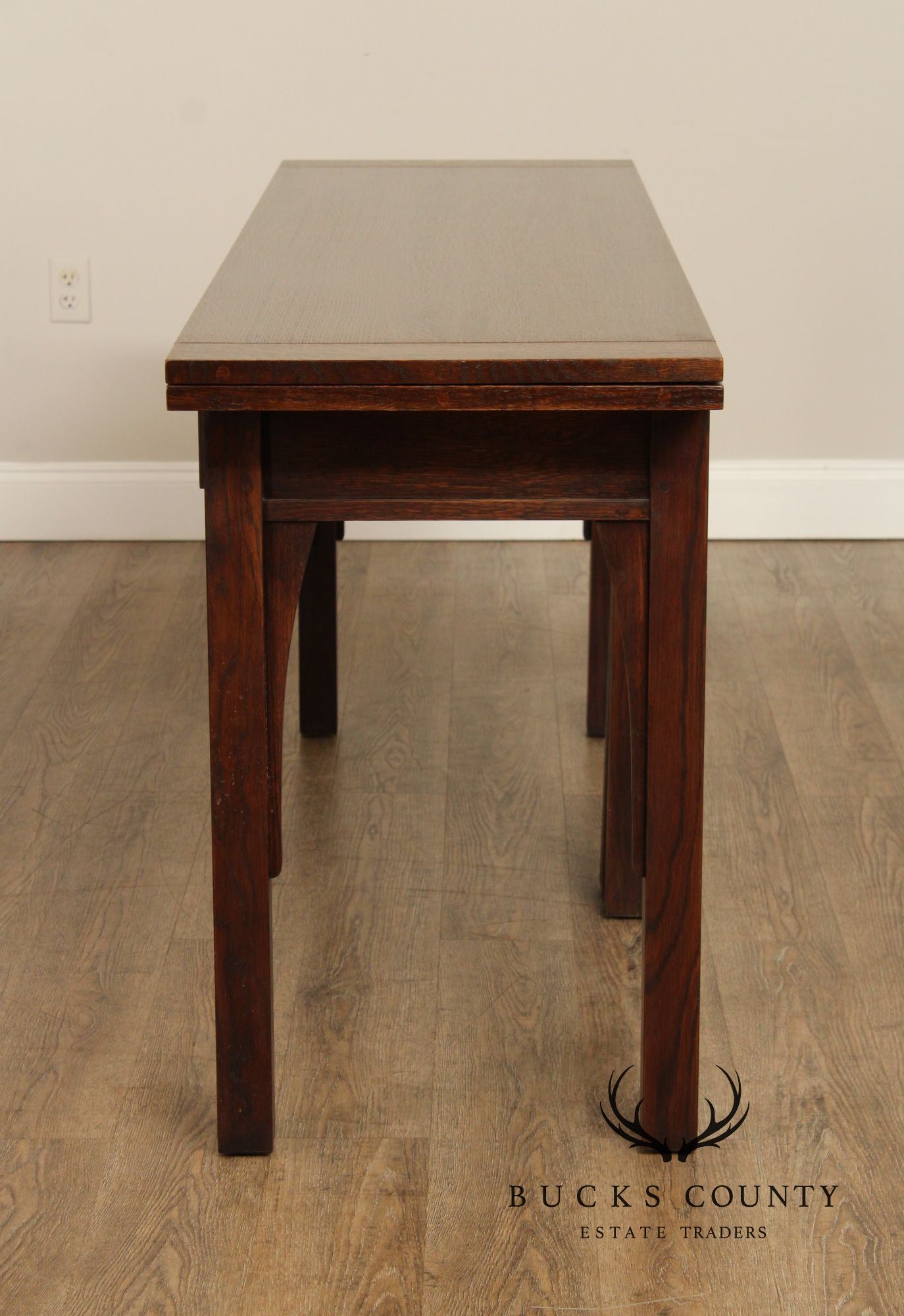 Stickley Mission Collection Oak Flip Top Long Console Table